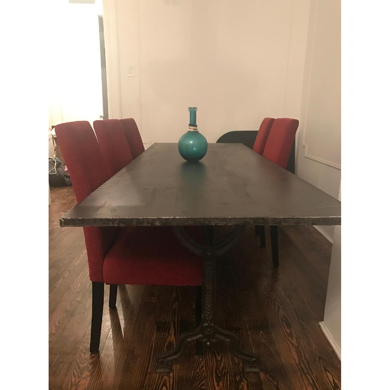 Restoration Hardware Zinc & Cast Iron Dining Table AptDeco
