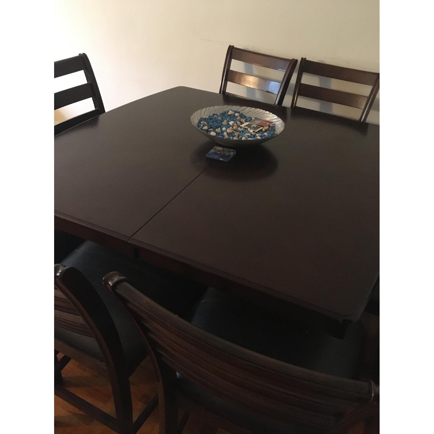 Wooden Espresso Dining Table w/ 8 Chairs - image-5