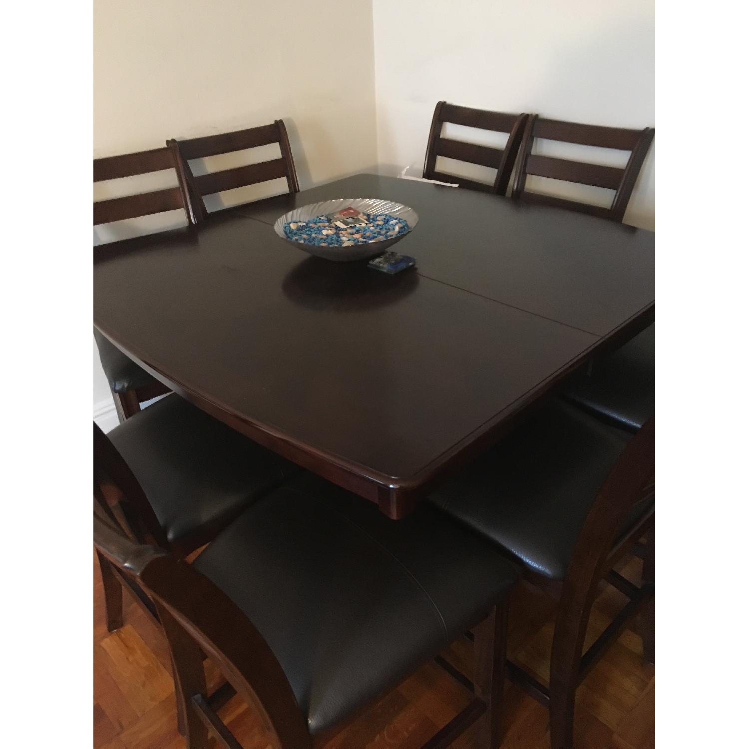 Wooden Espresso Dining Table w/ 8 Chairs - image-6