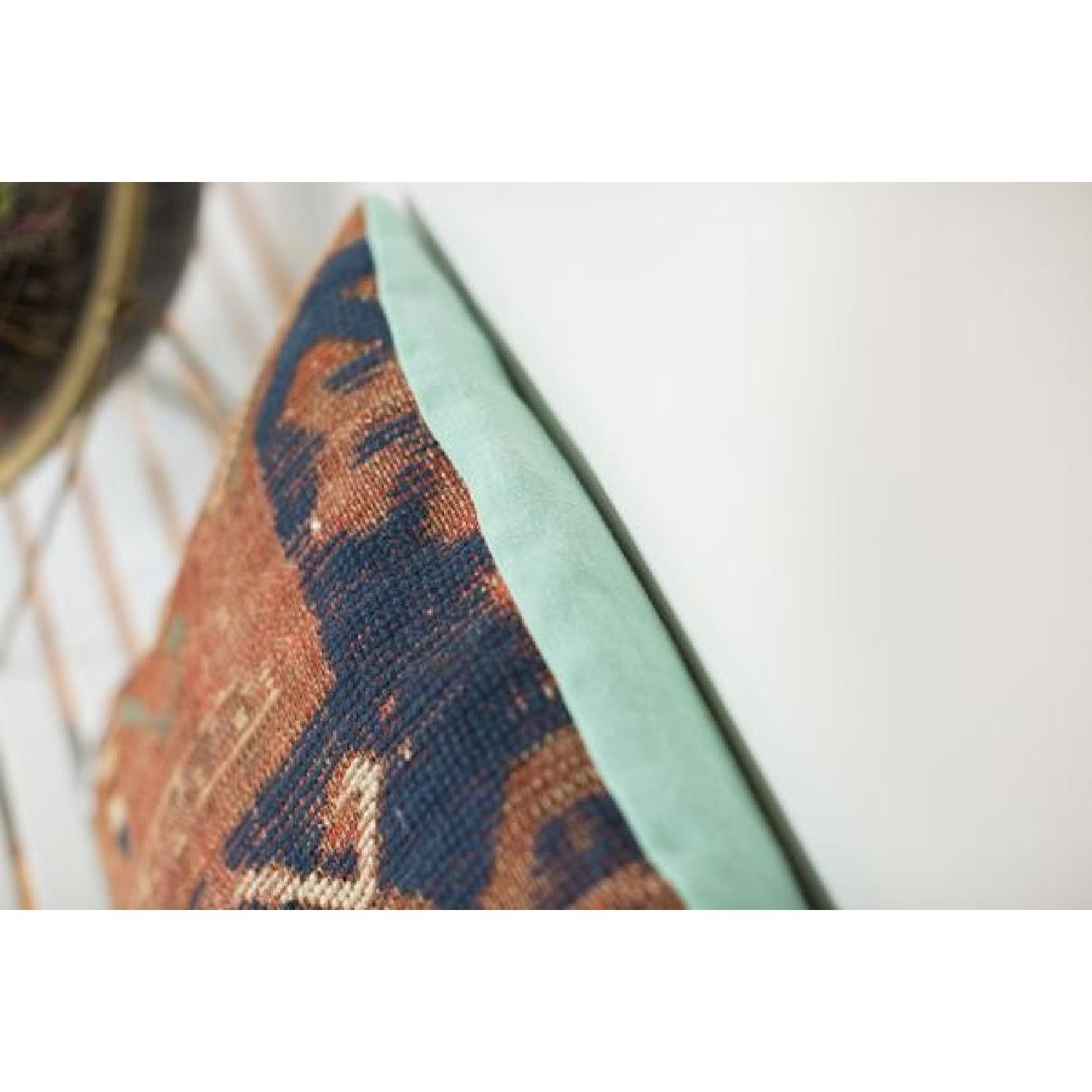 Antique Kazak Rug Fragment Pillow - Thumbnail 4