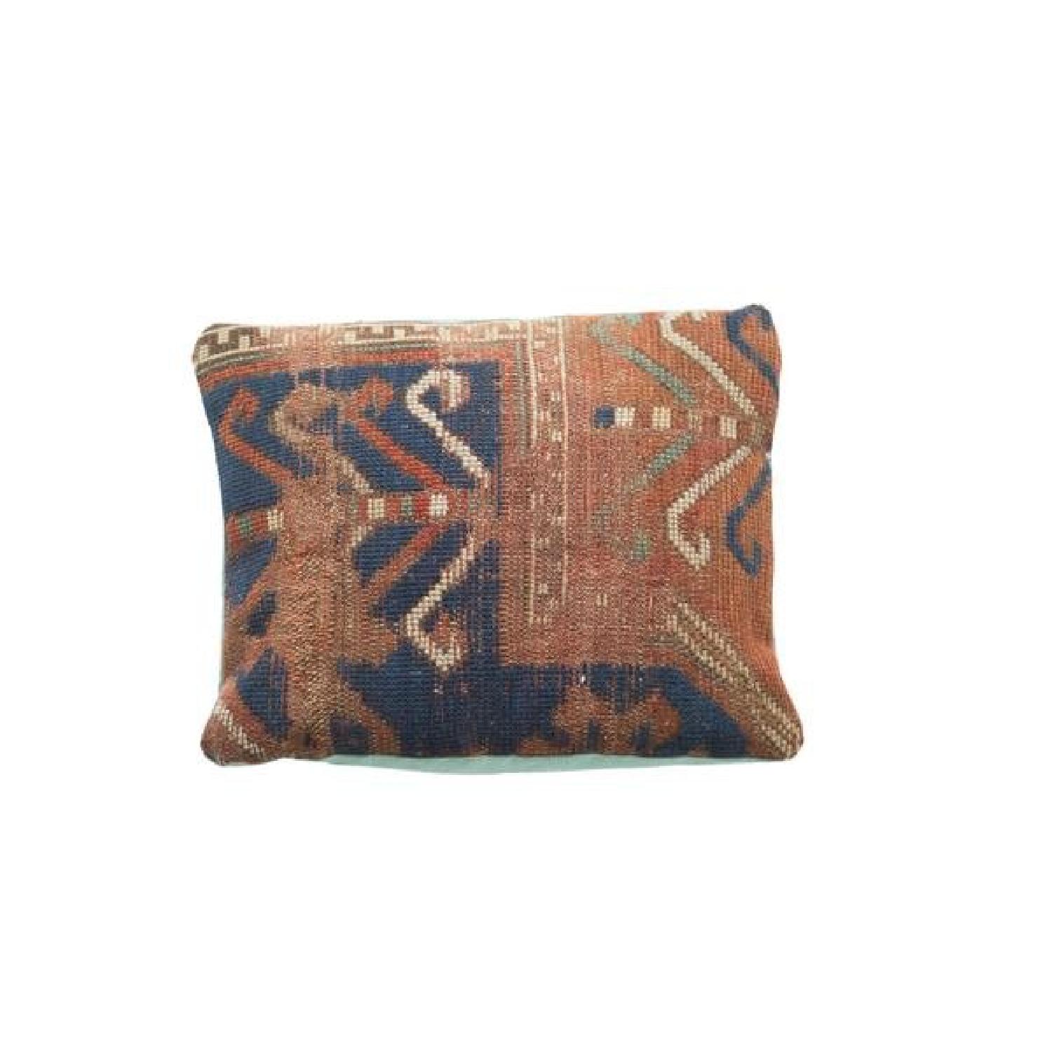 Antique Kazak Rug Fragment Pillow