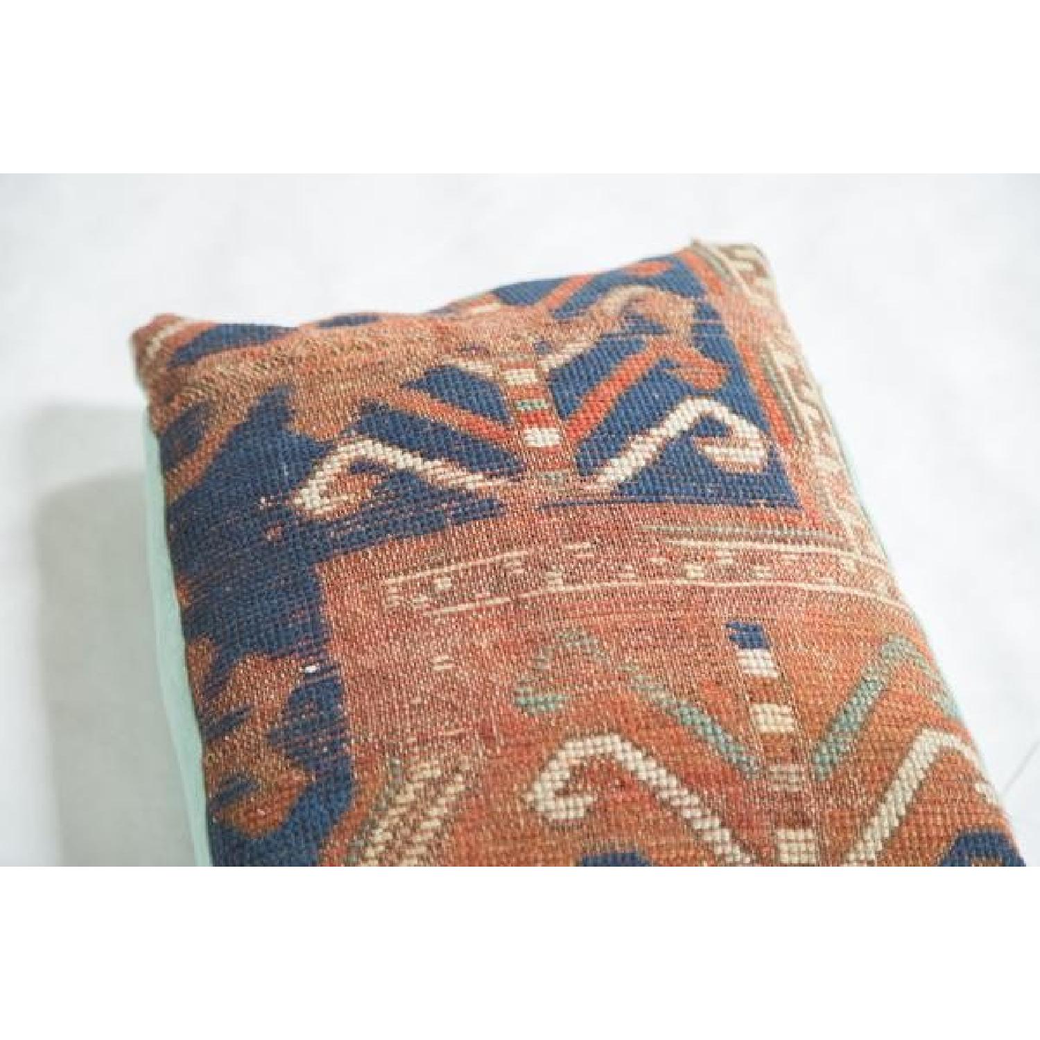 Antique Kazak Rug Fragment Pillow - image-4