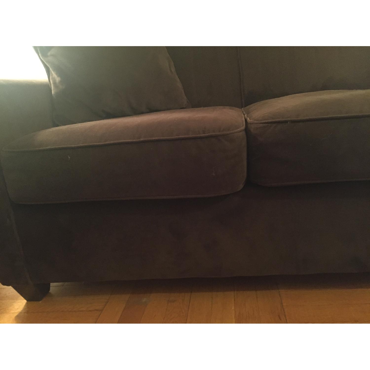 Raymour & Flanigan Brown Microfiber Couch - image-5