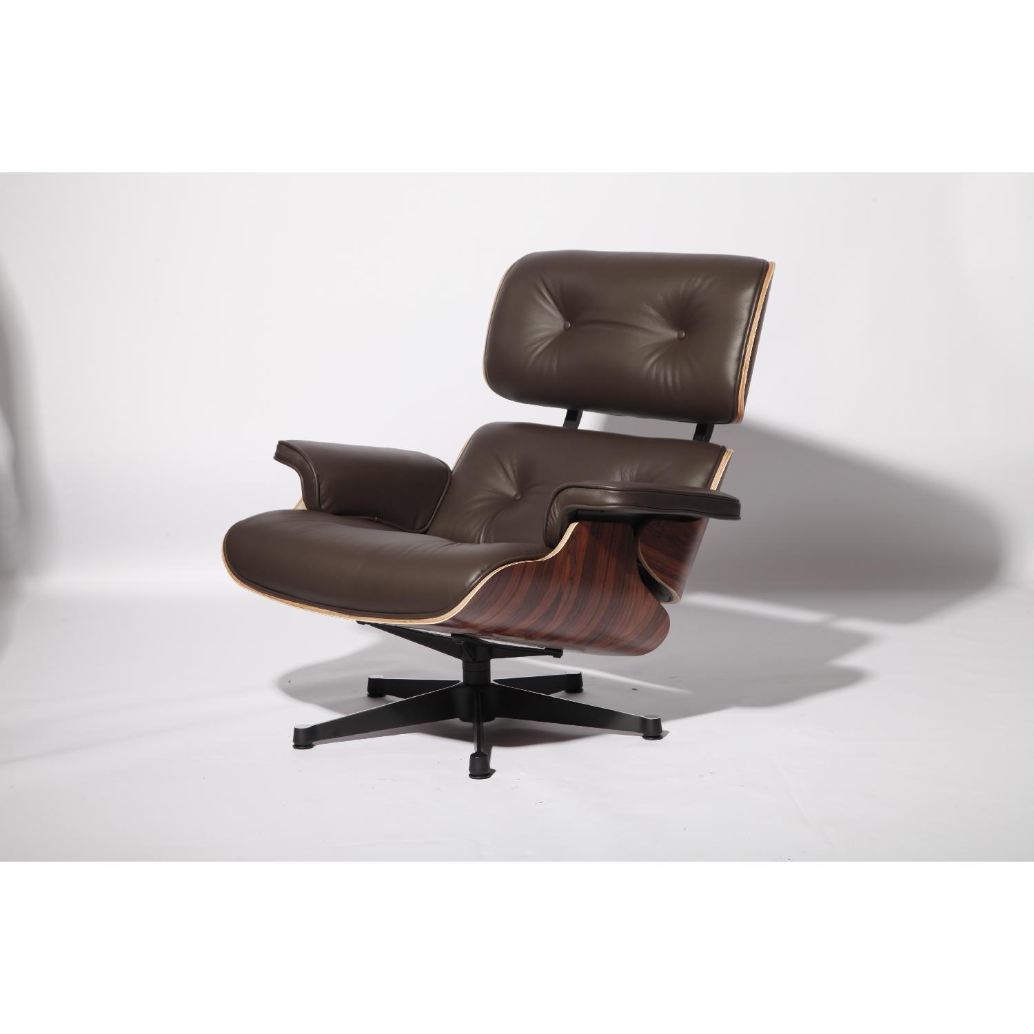 Classic Lounge Chair & Ottoman in Brown - image-2