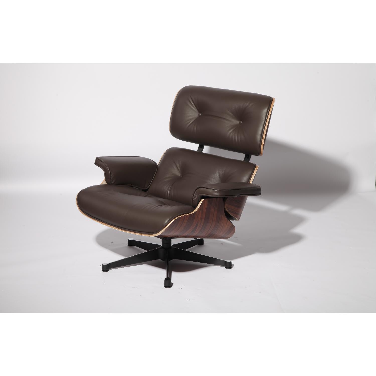 Classic Lounge Chair & Ottoman in Brown - image-3