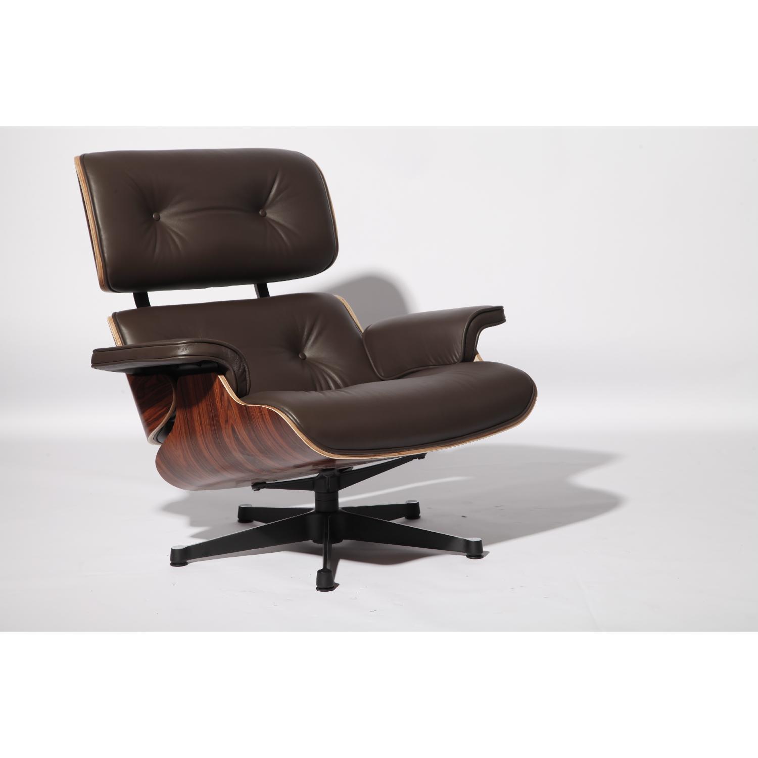 Classic Lounge Chair & Ottoman in Brown - image-11
