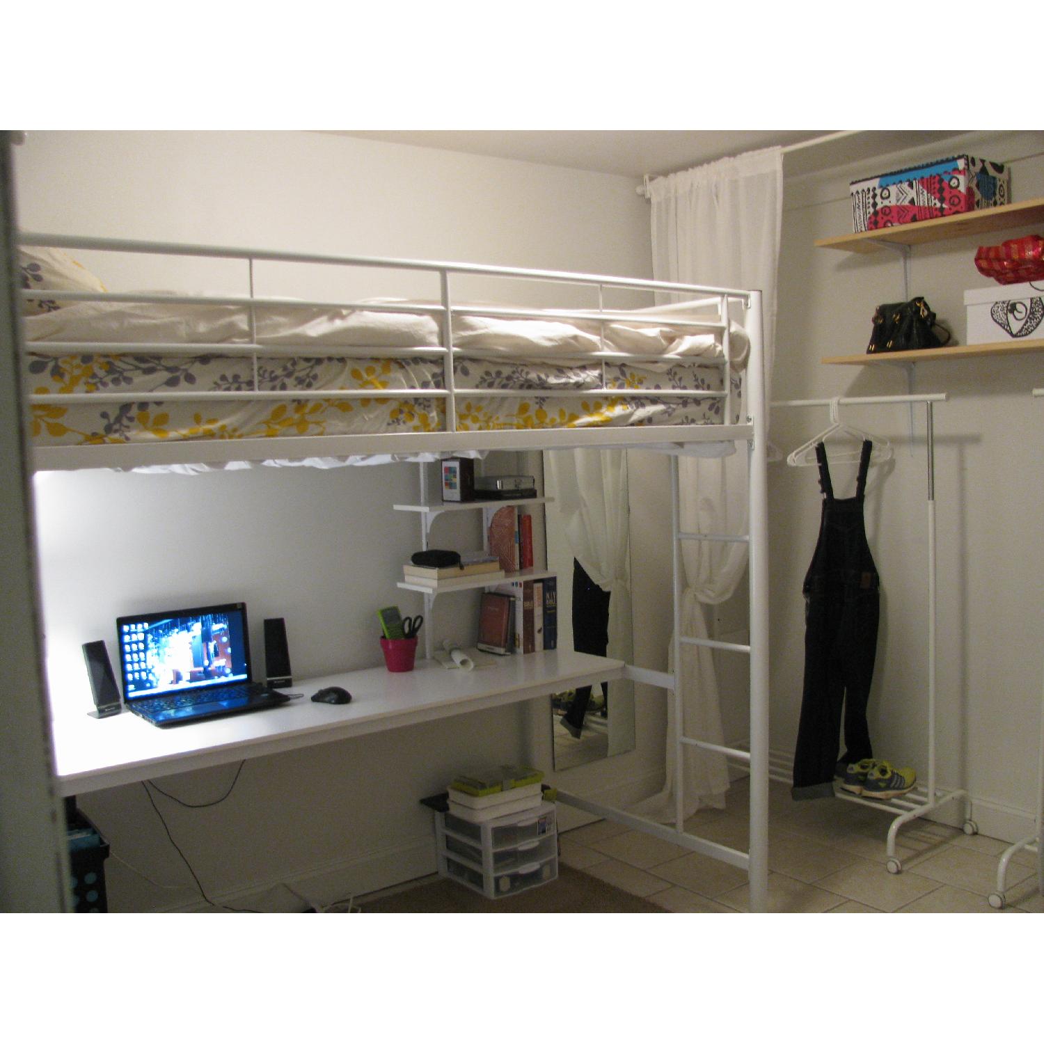 Walker Edison Loft Bed w/ Desk - image-1