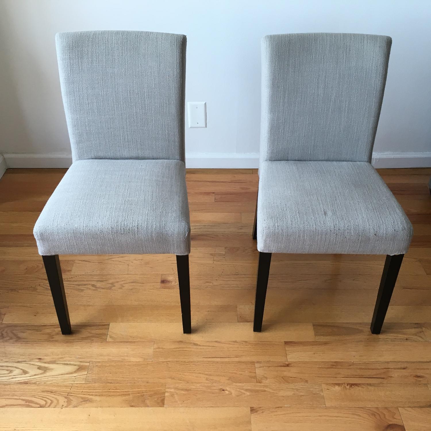 Ikea Bjursta Table + 1 Bench & 2 Crate & Barrel Chairs - image-1