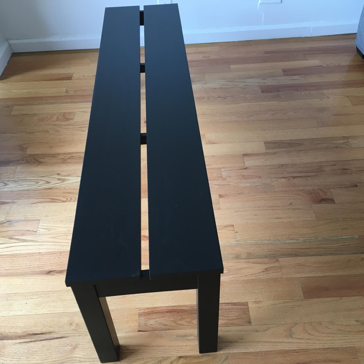 Ikea Bjursta Table + 1 Bench & 2 Crate & Barrel Chairs - image-2