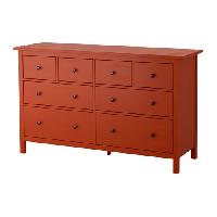 ikea hemnes red dresser Ikea Hemnes 8 Drawer Dresser in Red-Brown w/ Glass Top