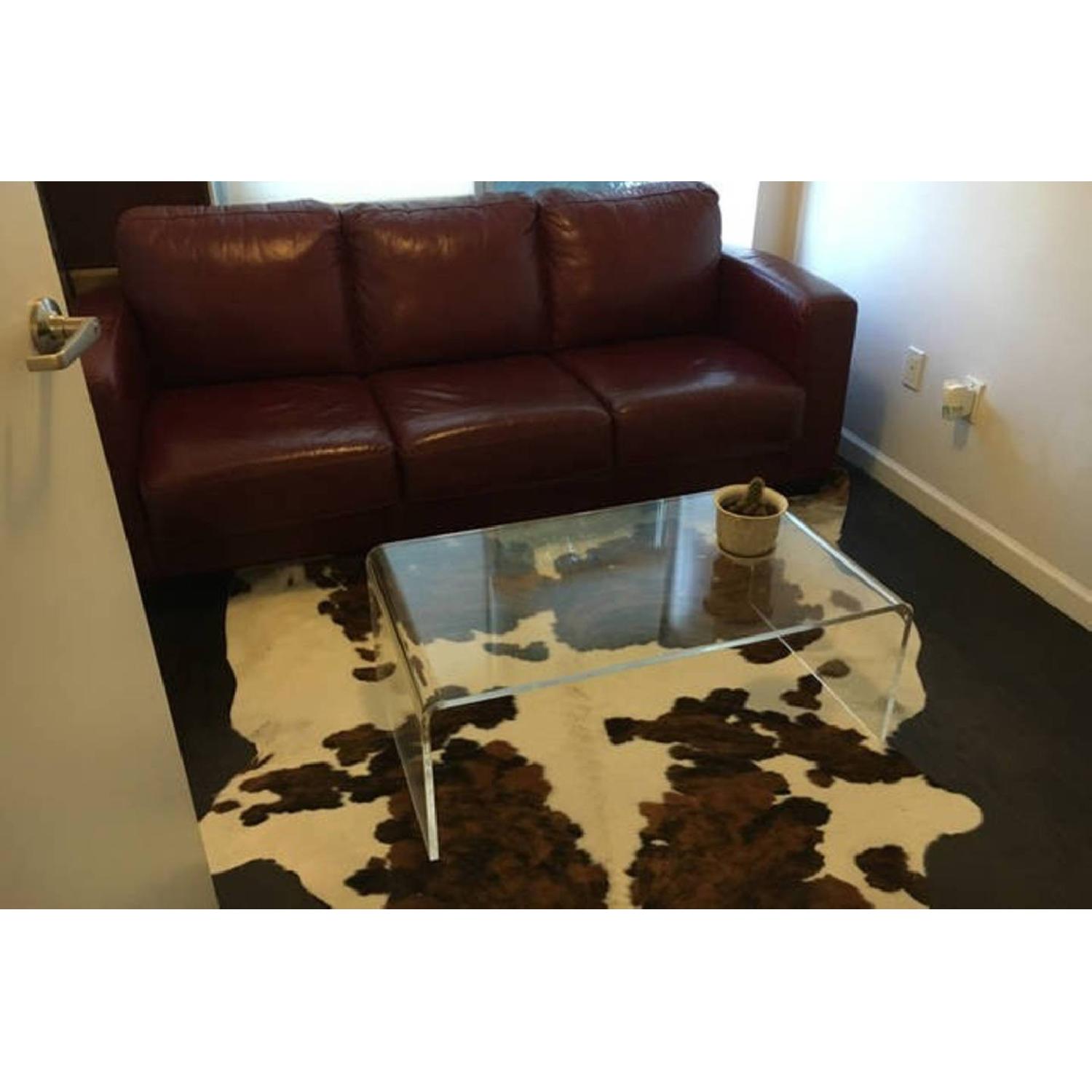 Scandinavian Designs Pavia Red Leather Sleeper Sofa - image-2