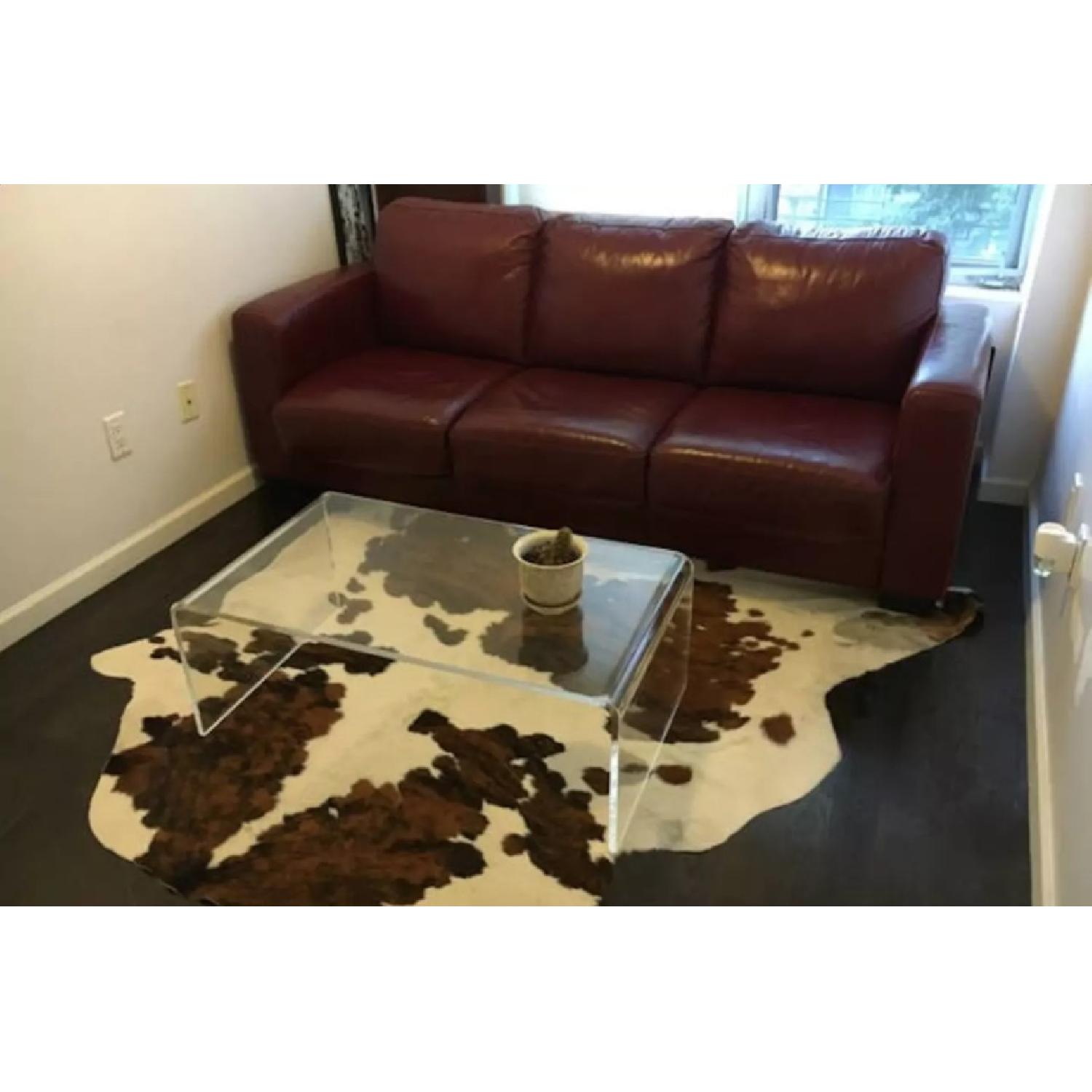 Scandinavian Designs Pavia Red Leather Sleeper Sofa - image-4