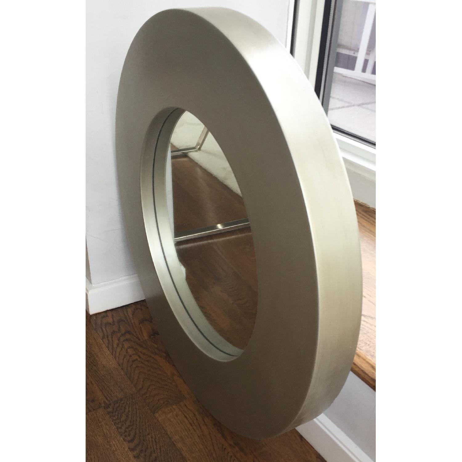 West Elm Silver Circular Mirror - image-2