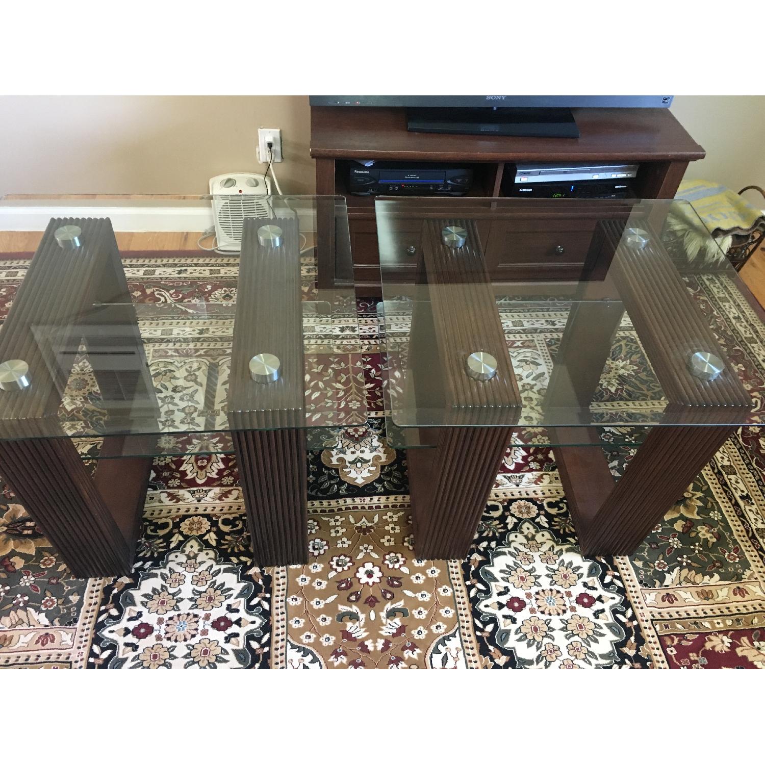 Raymour & Flanigan Cocktail Table + 2 End Tables AptDeco