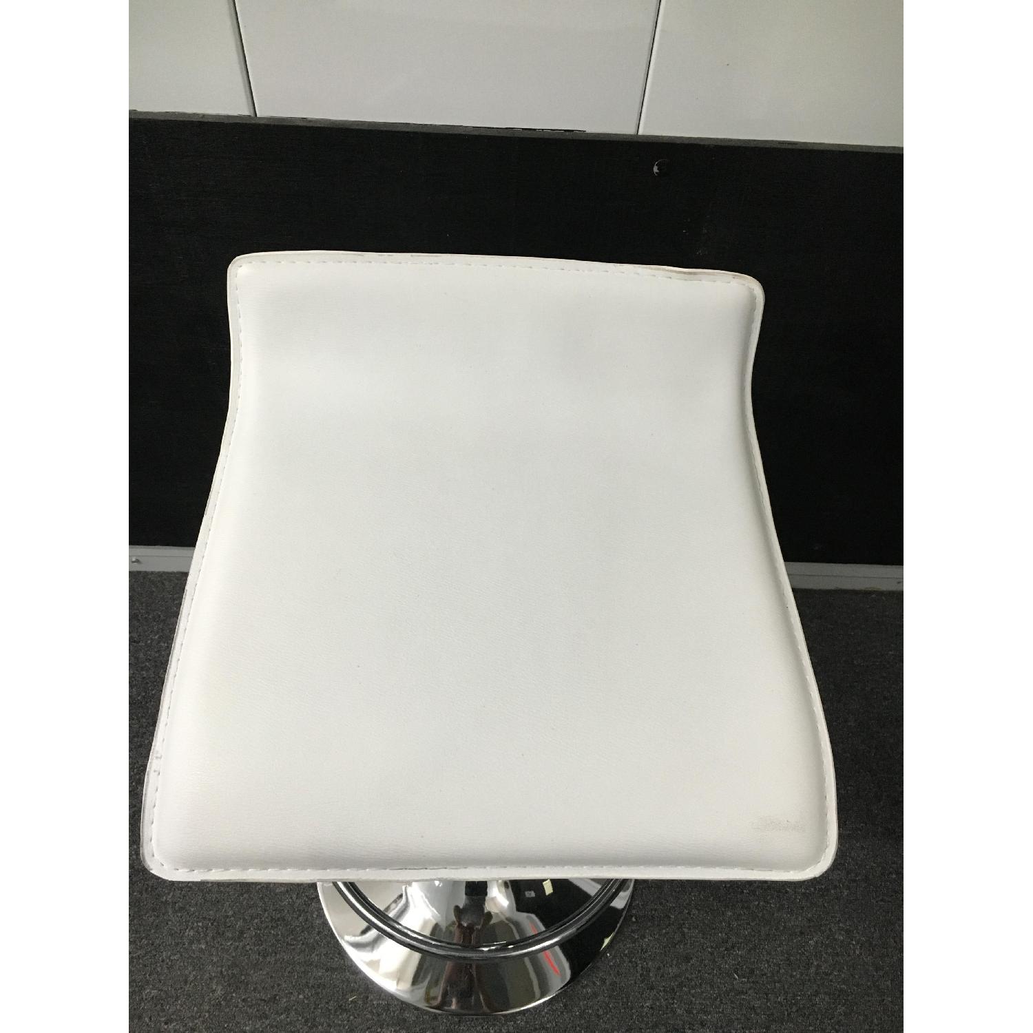 White Faux Leather Bar Stools - image-1