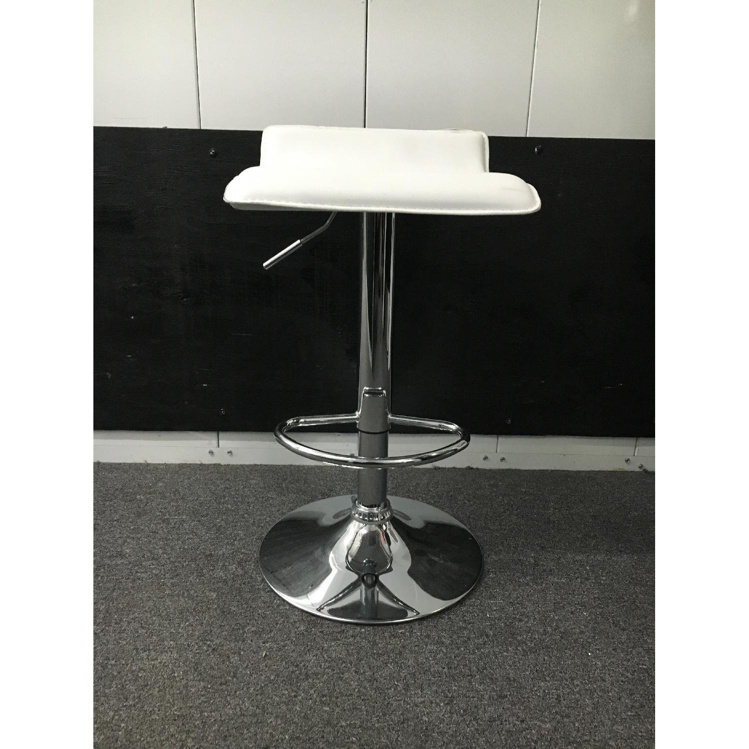 White Faux Leather Bar Stools - image-2