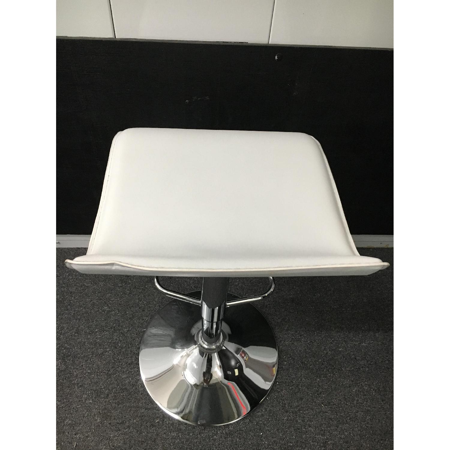 White Faux Leather Bar Stools - image-4