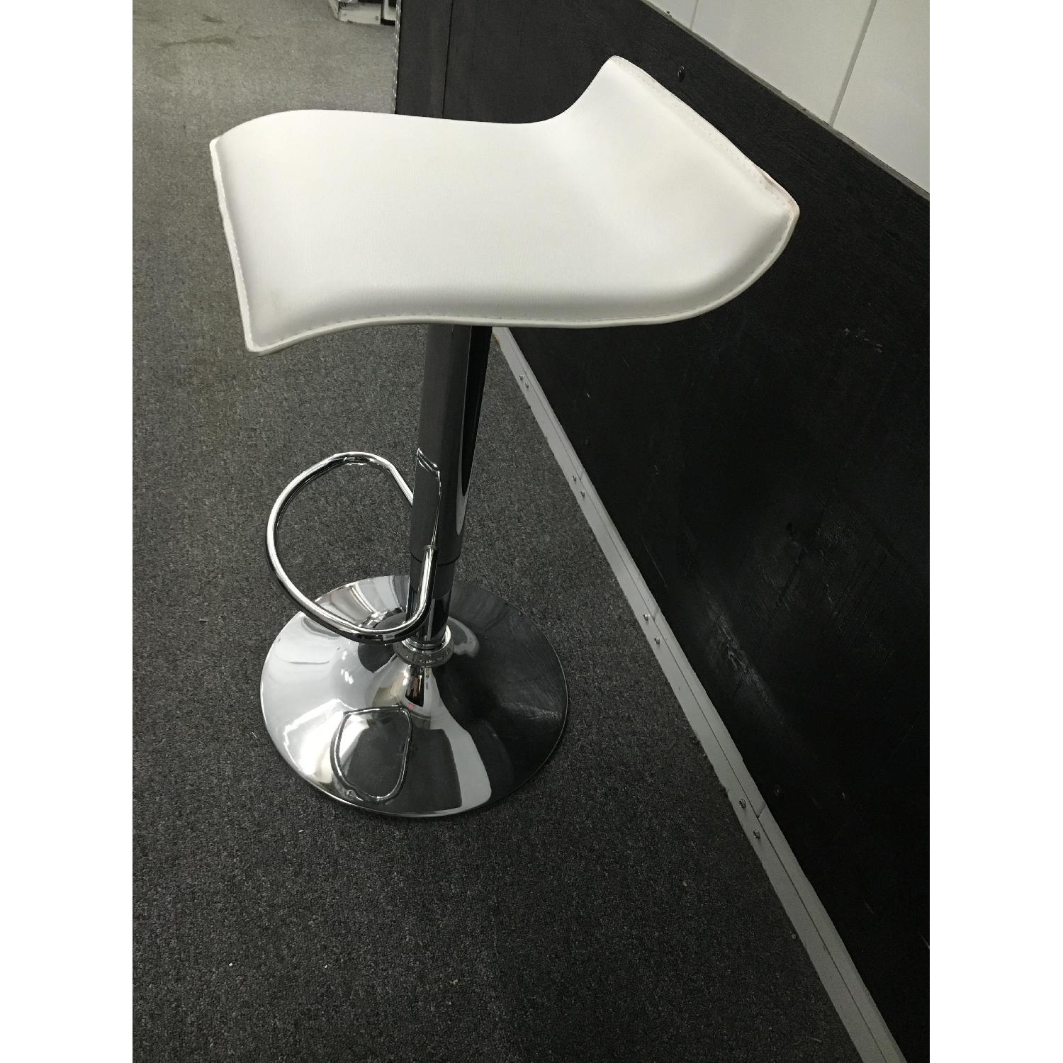 White Faux Leather Bar Stools - image-6