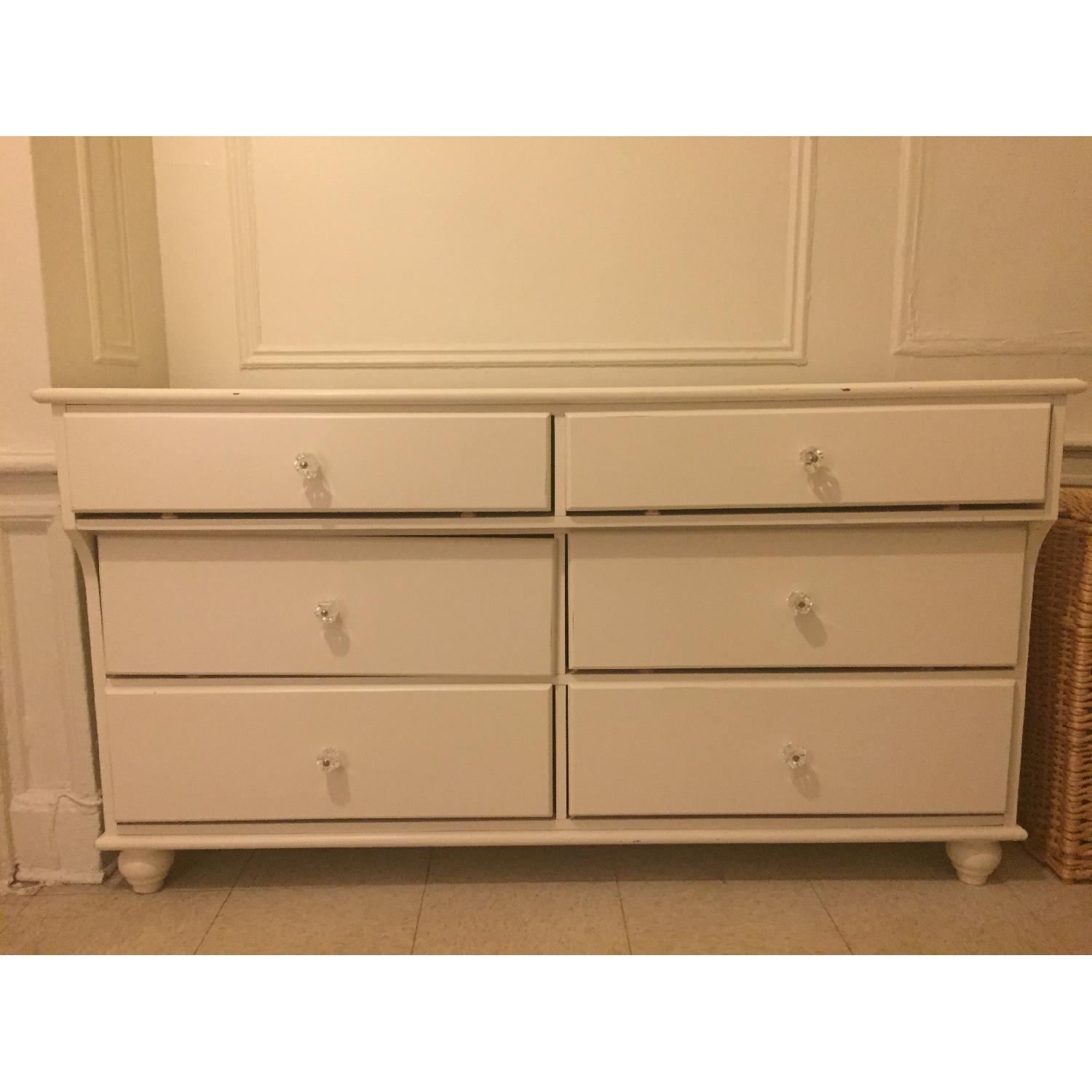 Pottery Barn Teen Dresser w/ 6 Drawers & Crystal Knobs - image-1