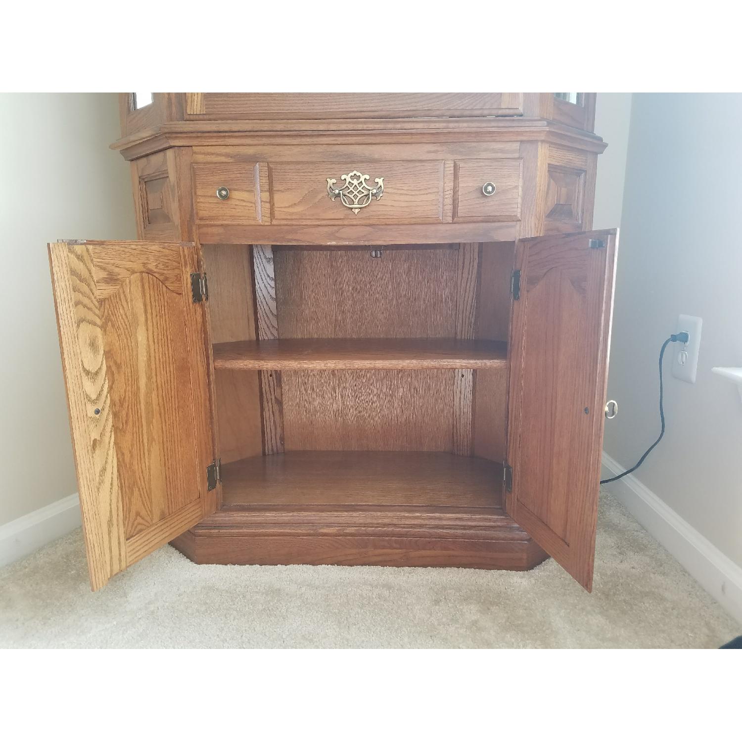 Antique Tell City Lighted China Cabinet - image-2