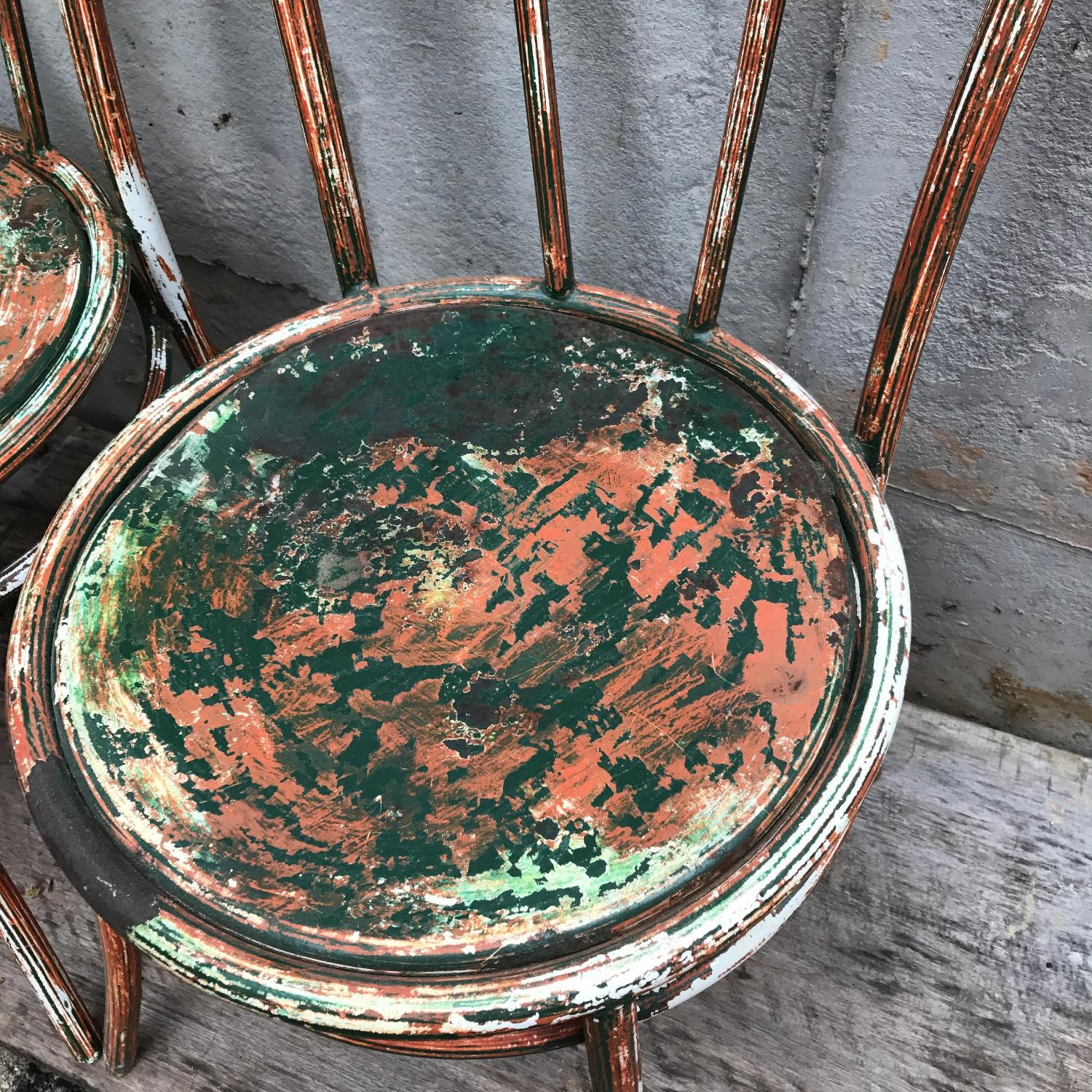 French Vintage Bistro Cafe Metal Industrial Chairs - image-5