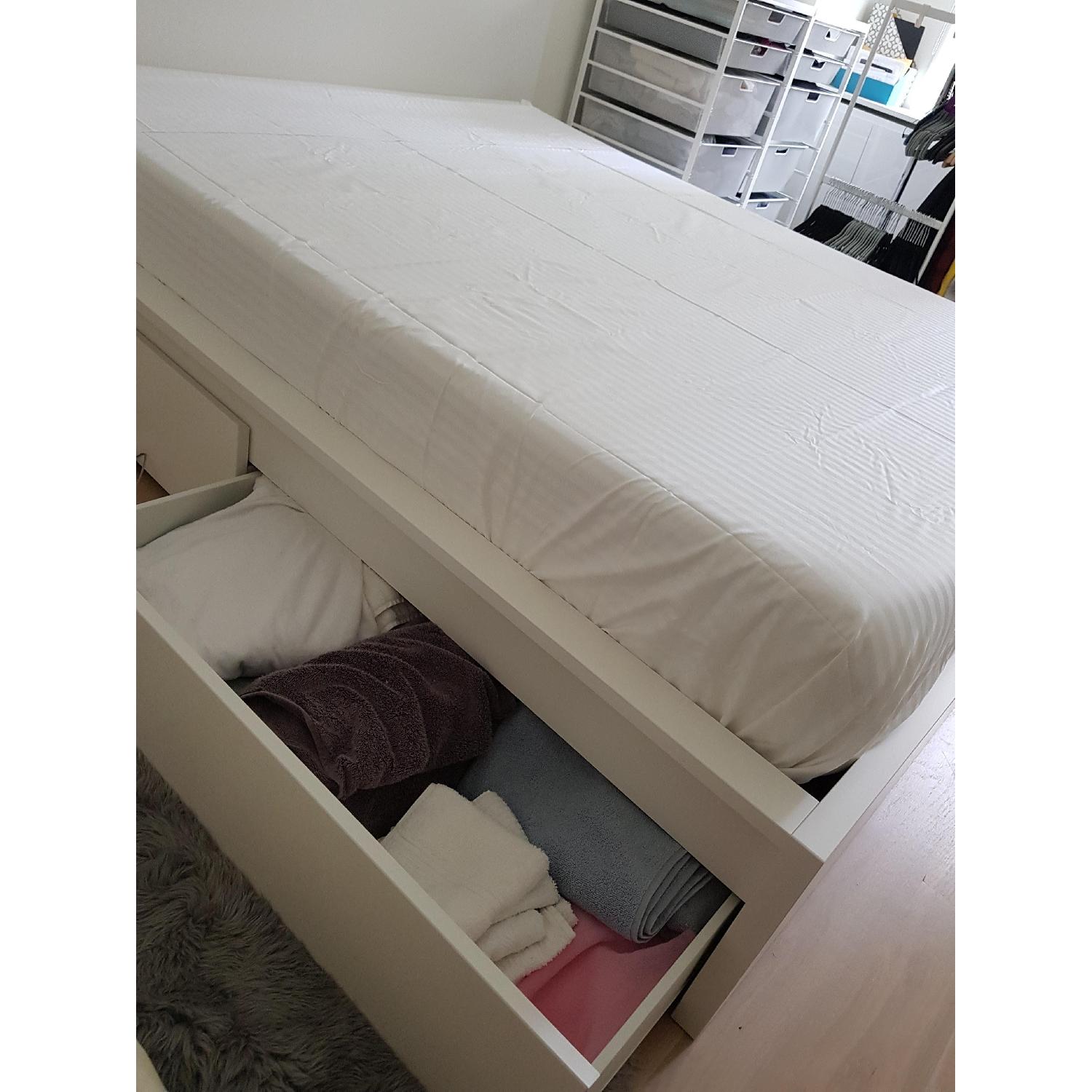 Ikea Malm High Bed Frame w/ 4 Storage Drawers - image-2