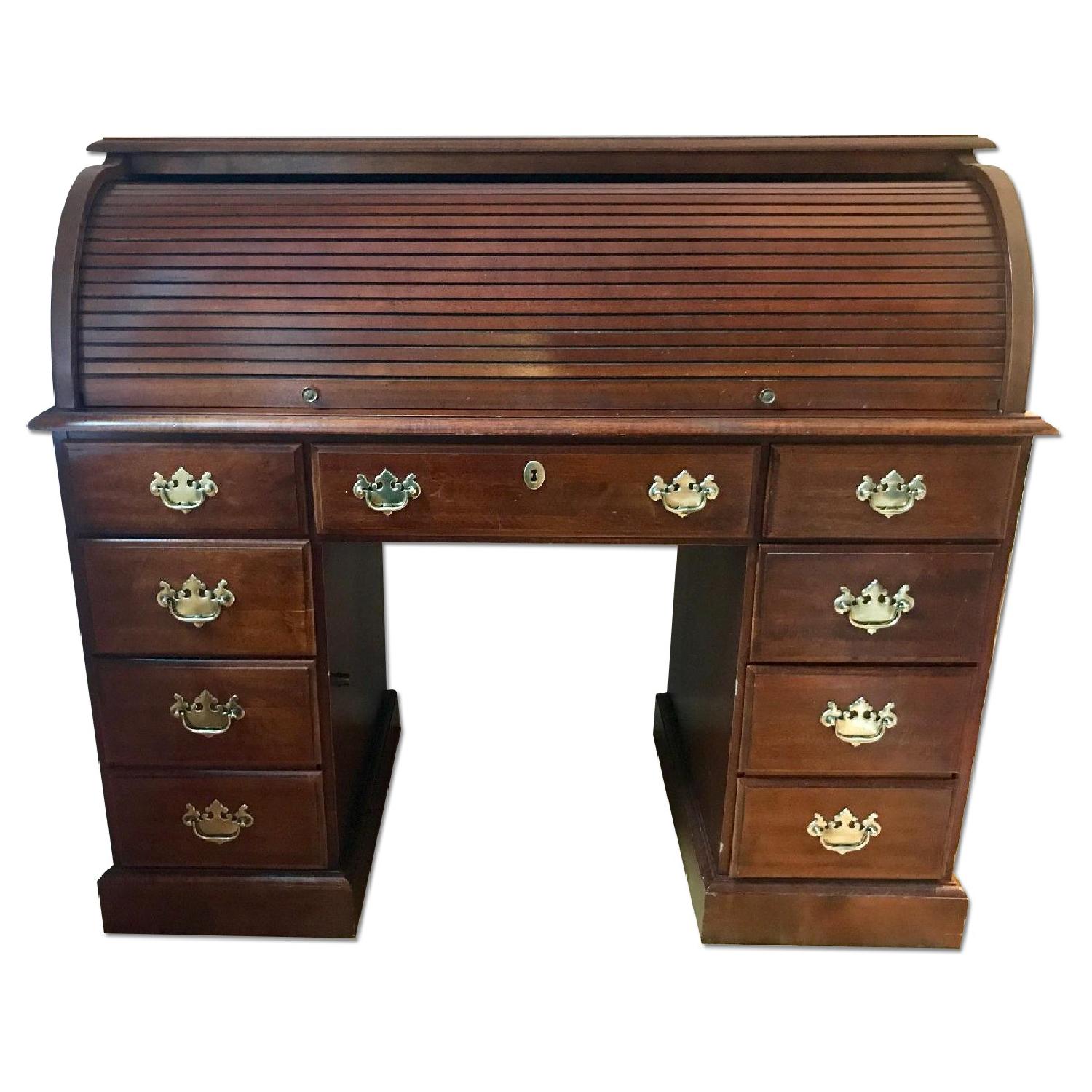 Solid Wood Rolltop Desk AptDeco