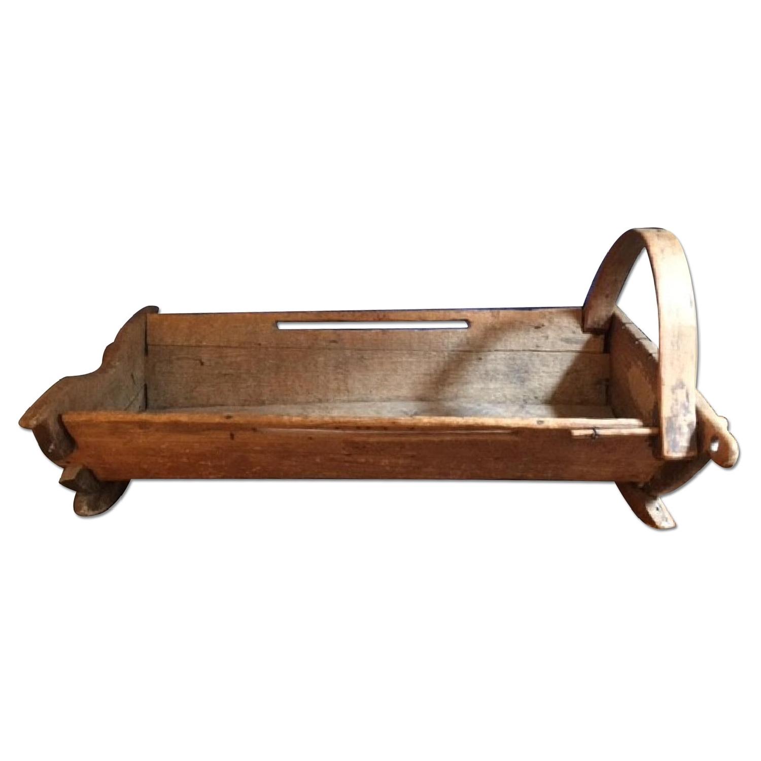 Early American Primitive Folk Art Cradle - image-0