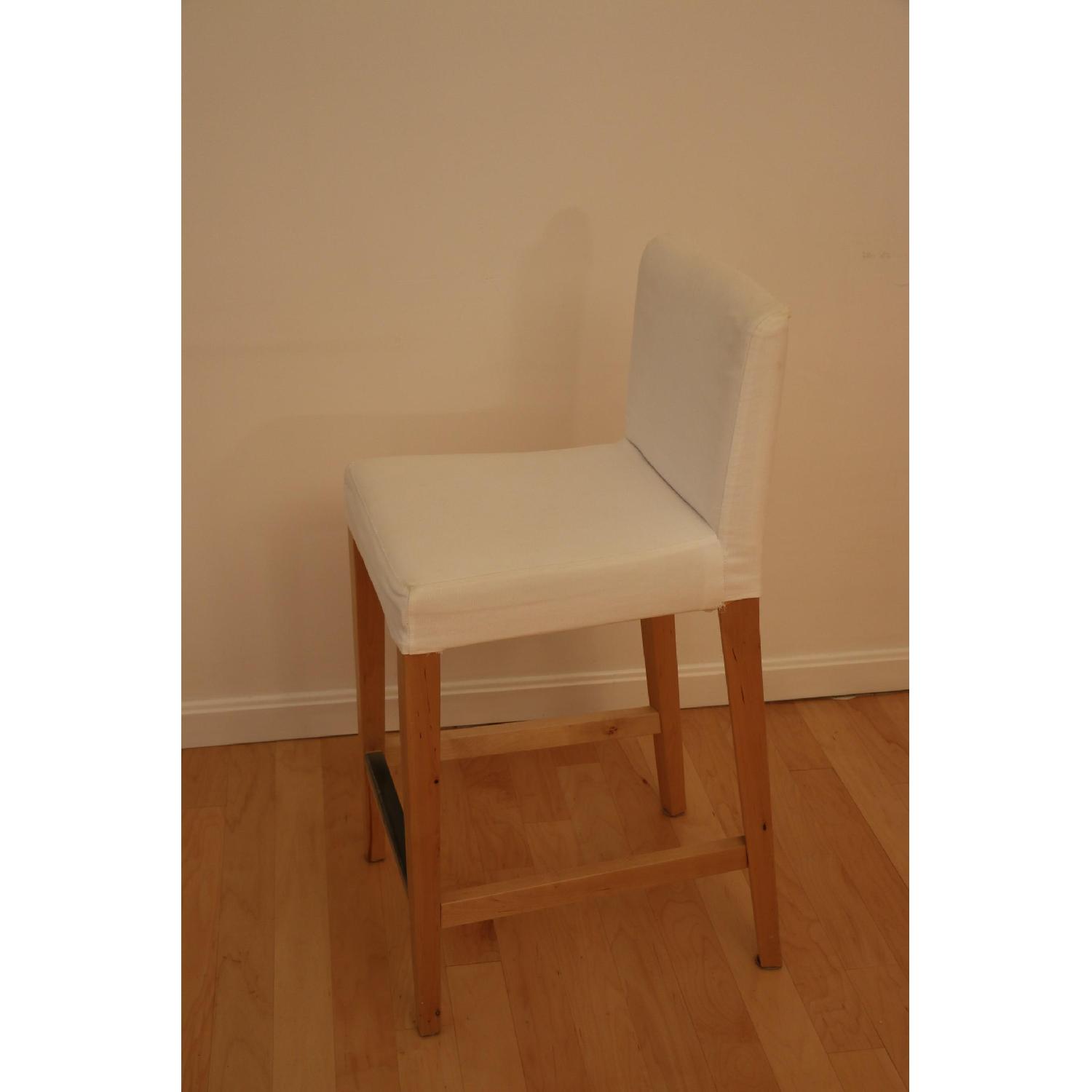 Ikea Henriksdal Bar Stools w/ Backrest in Birch Veneer - AptDeco