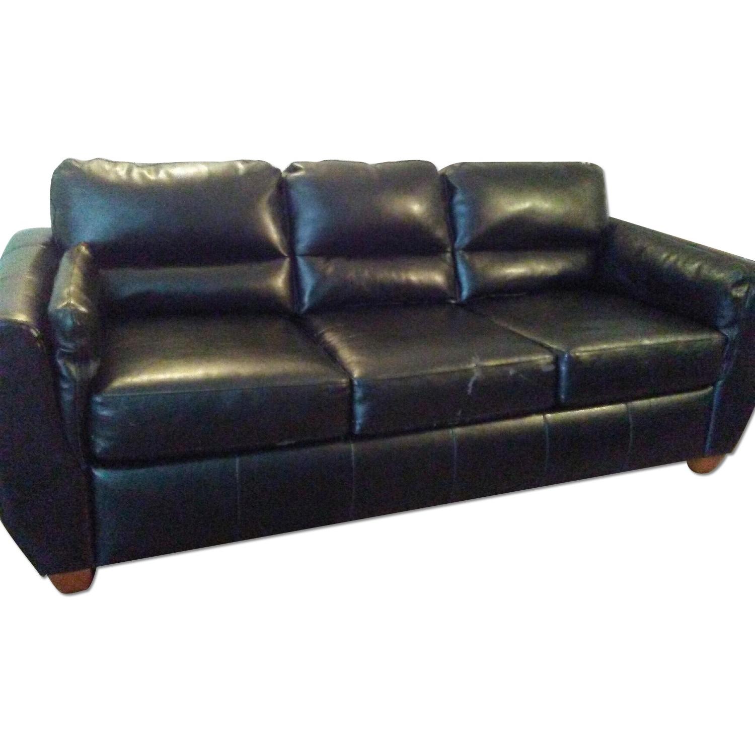 Haining Gelin Furniture Leather Apartment Sofa in Black AptDeco