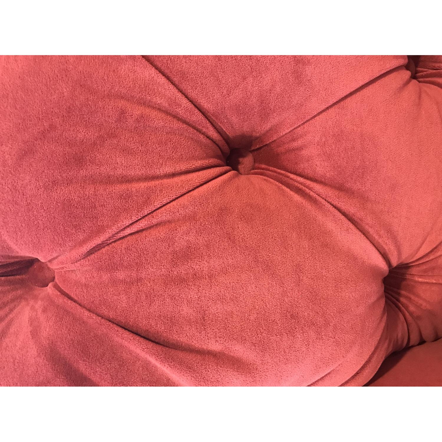 HomeGoods Red Tufted Loveseat - image-5