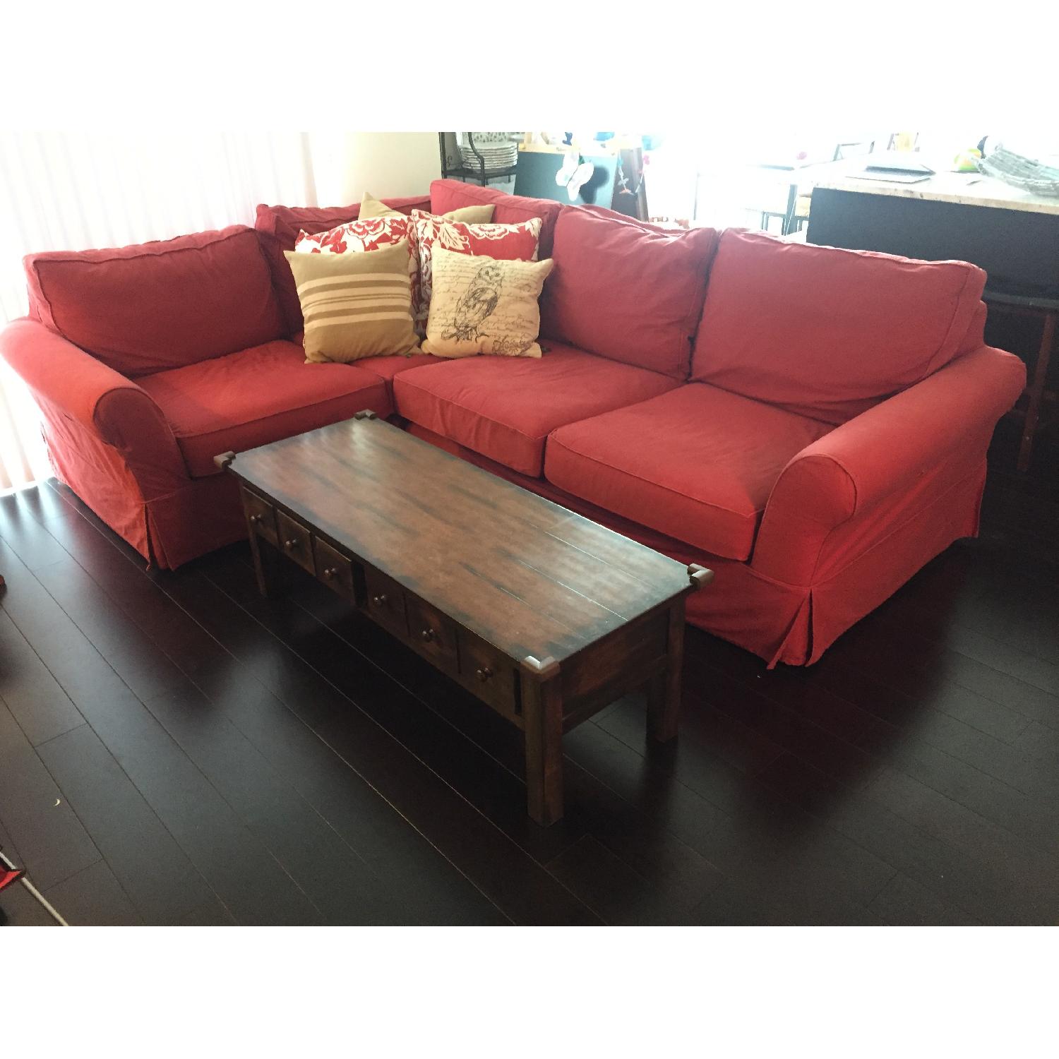 Pottery Barn Comfort Roll Arm Slipcovered 3-Piece Sectional - image-1