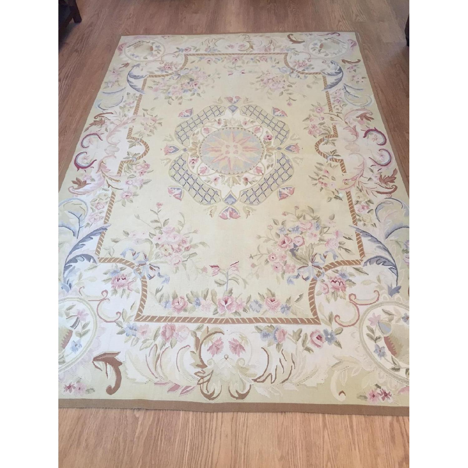 Handcrafted Antique French Aubusson Rug - image-1