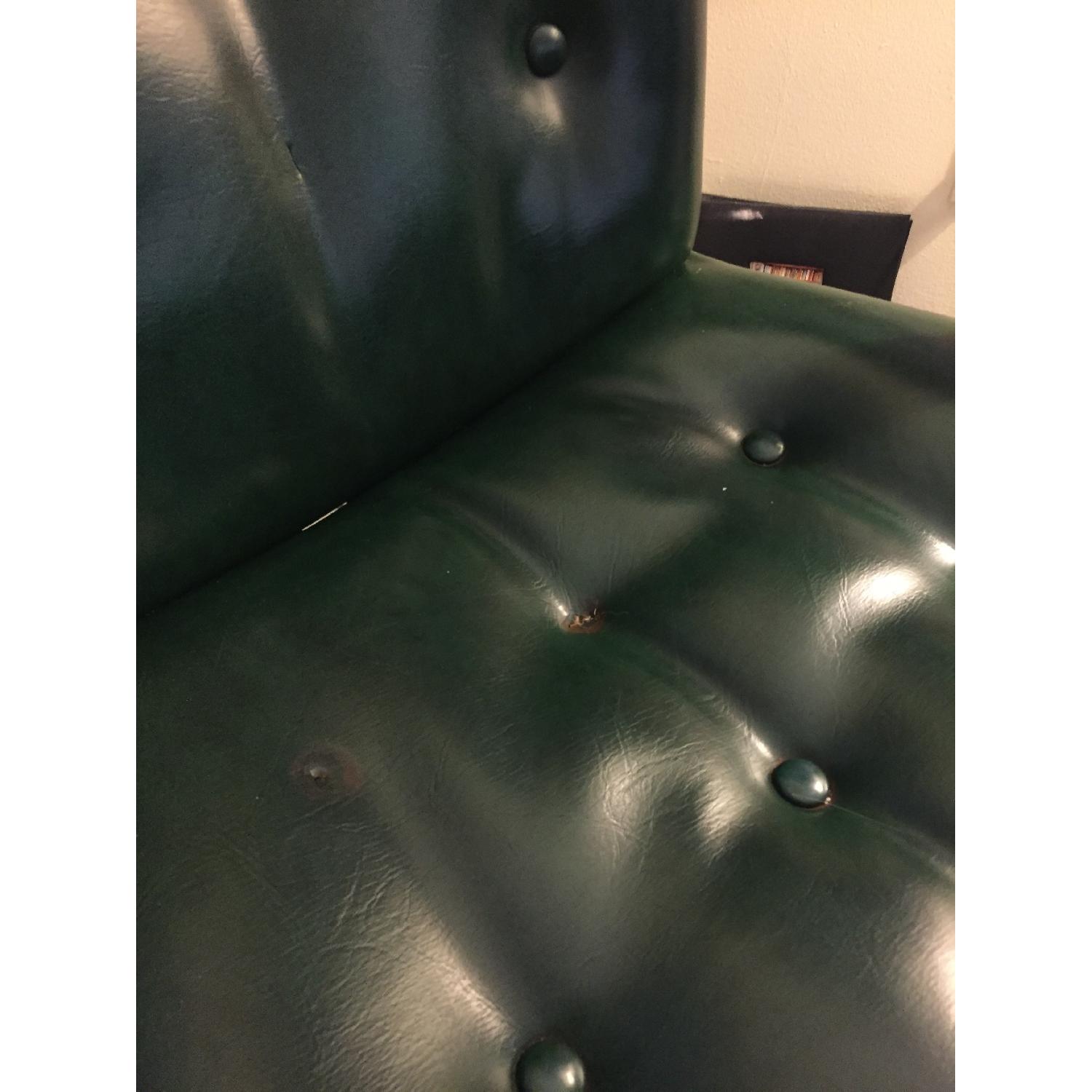 Hickory Chair Company Antique Leather Chair w/ Brass Rivets - image-7