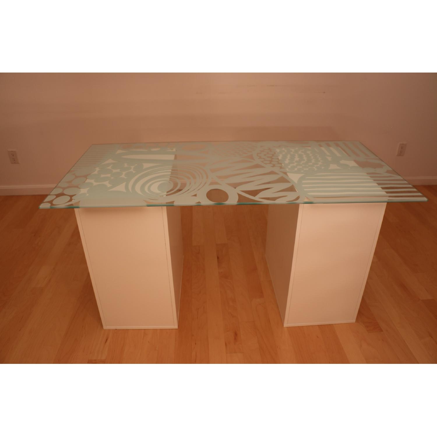 Ikea Glass Top Desk w/ 2 Drawer Units & Swivel Chair - image-6