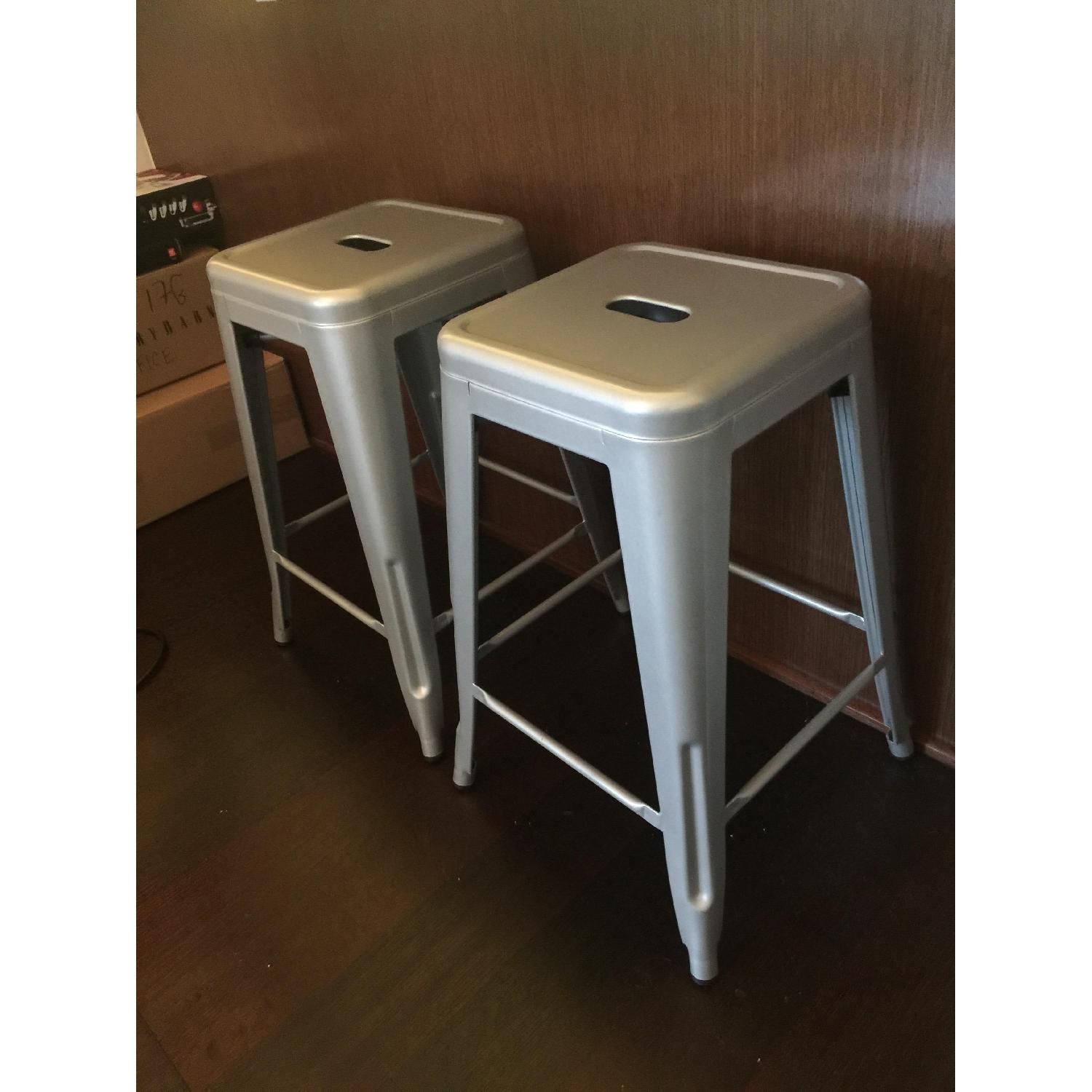 Wayfair Silver Metal Counter Stools - image-2