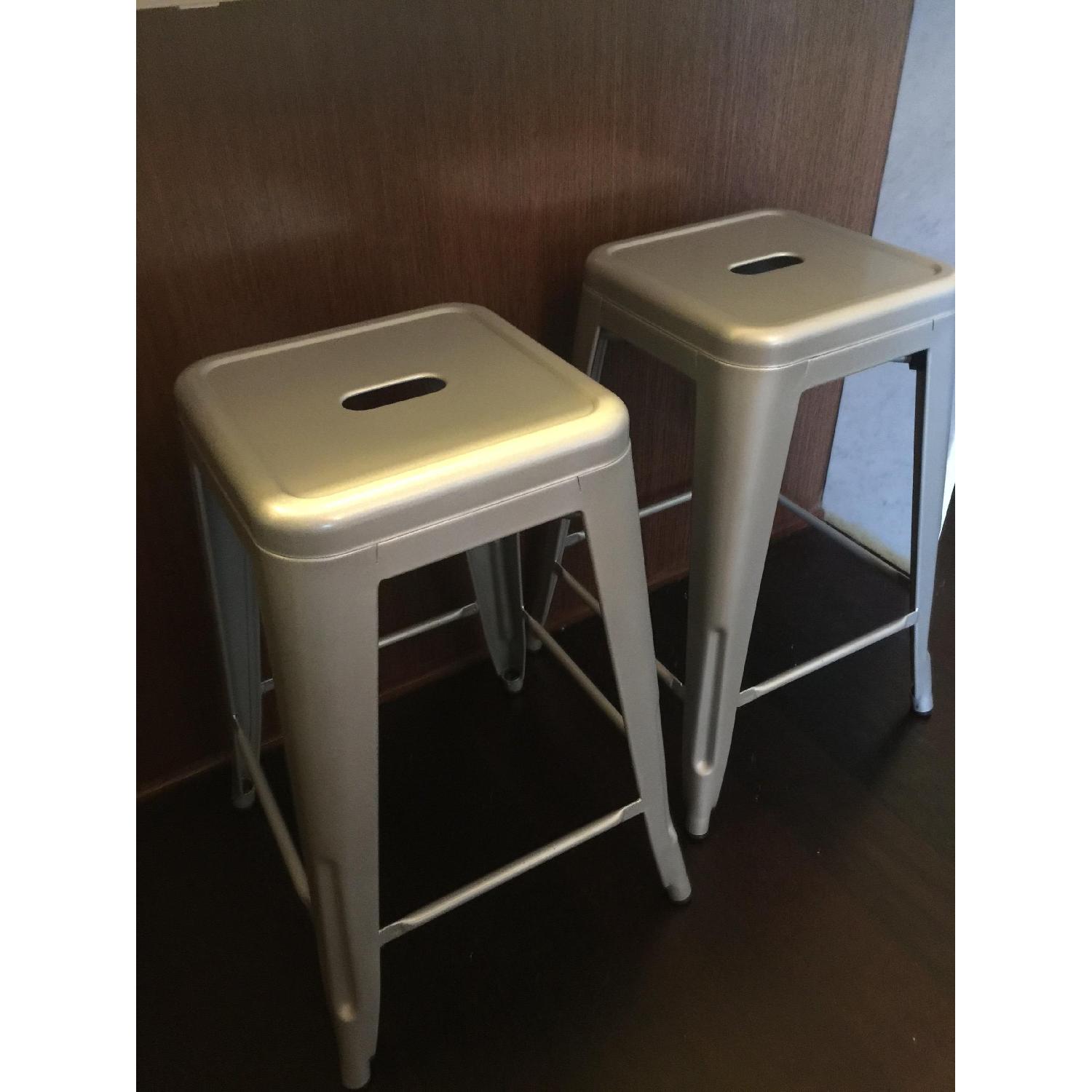 Wayfair Silver Metal Counter Stools - image-3