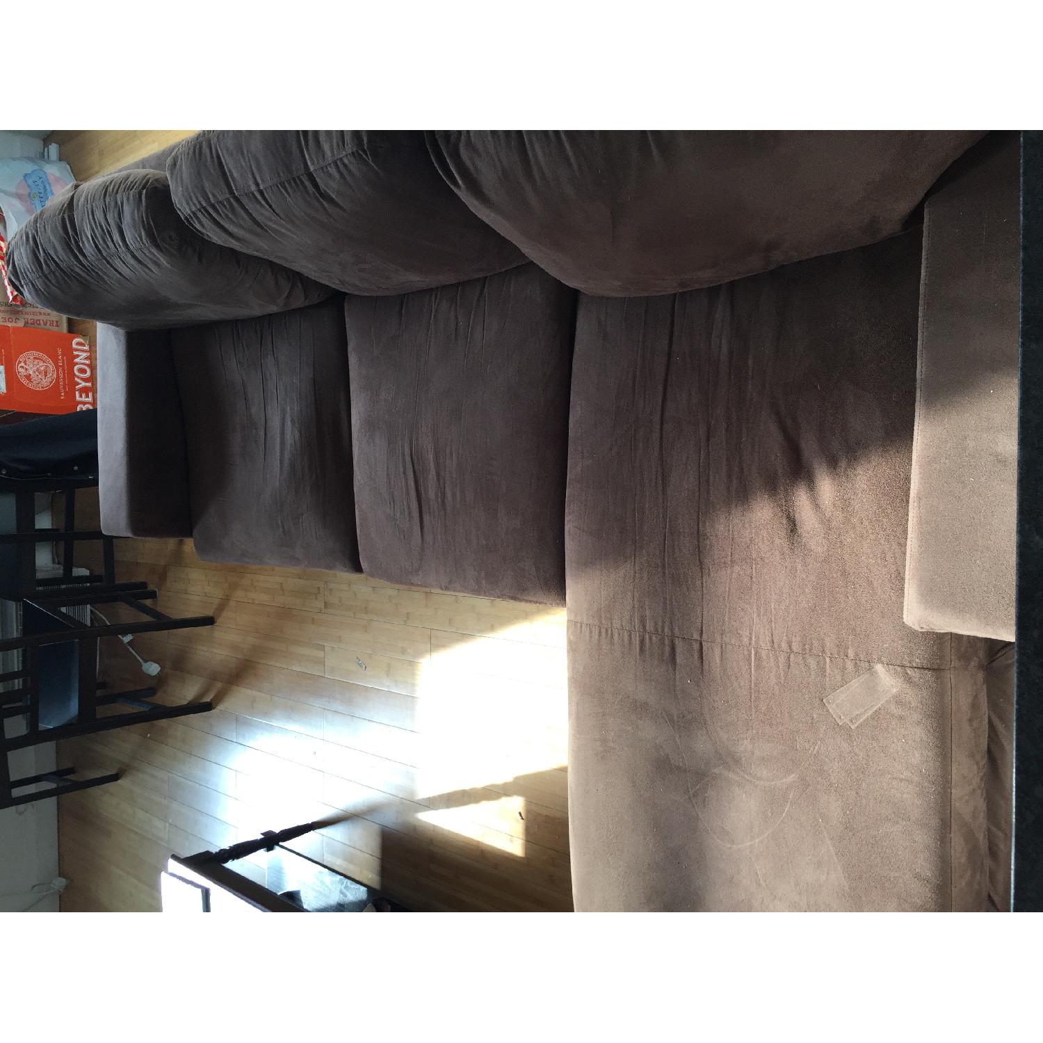 Walmart Vogue Microfiber Reversible Chaise Sectional Sofa - image-2