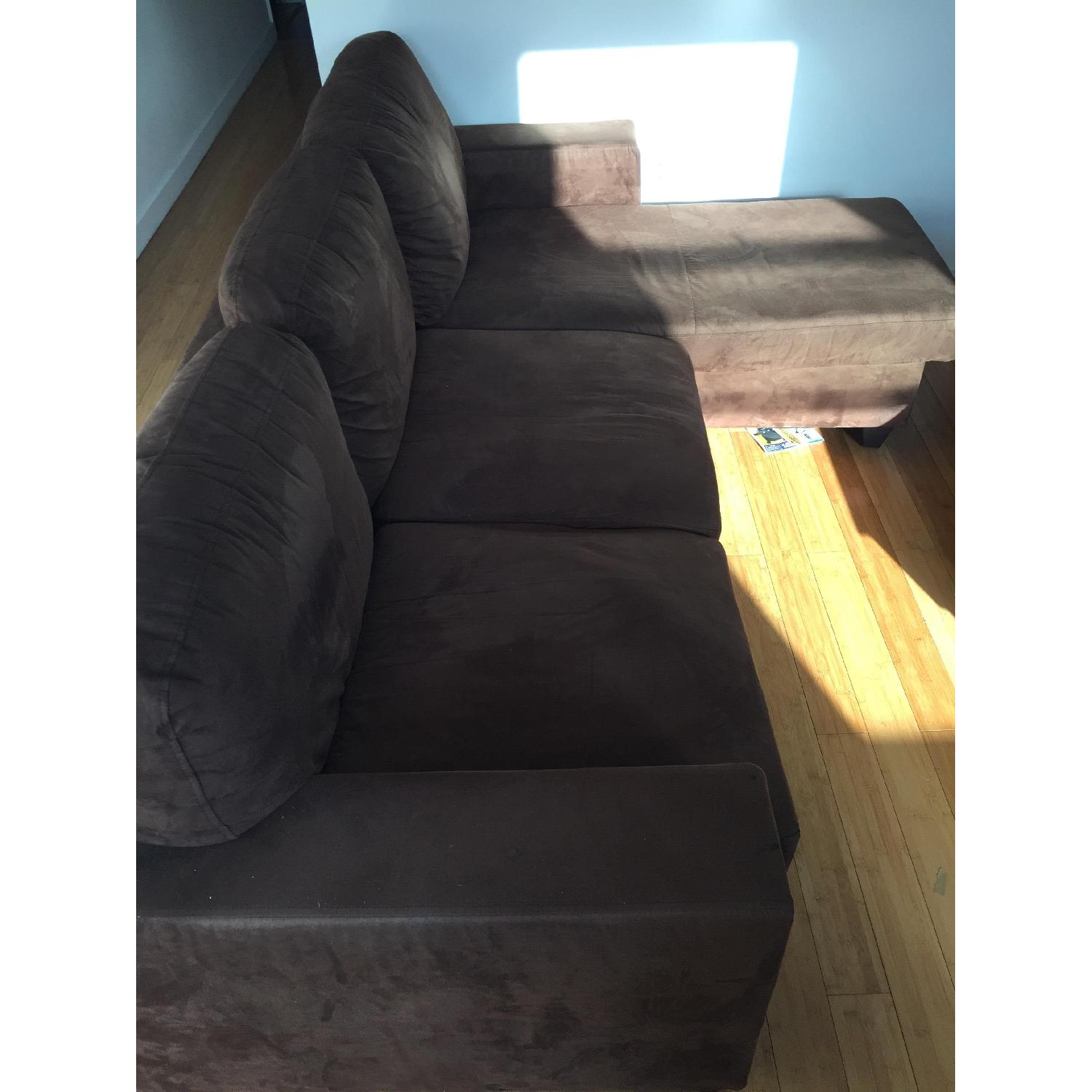 Walmart Vogue Microfiber Reversible Chaise Sectional Sofa - image-3