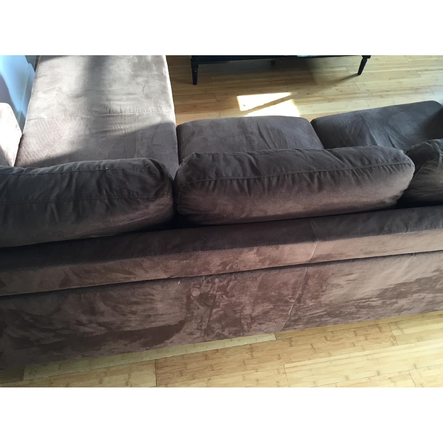Walmart Vogue Microfiber Reversible Chaise Sectional Sofa - image-4