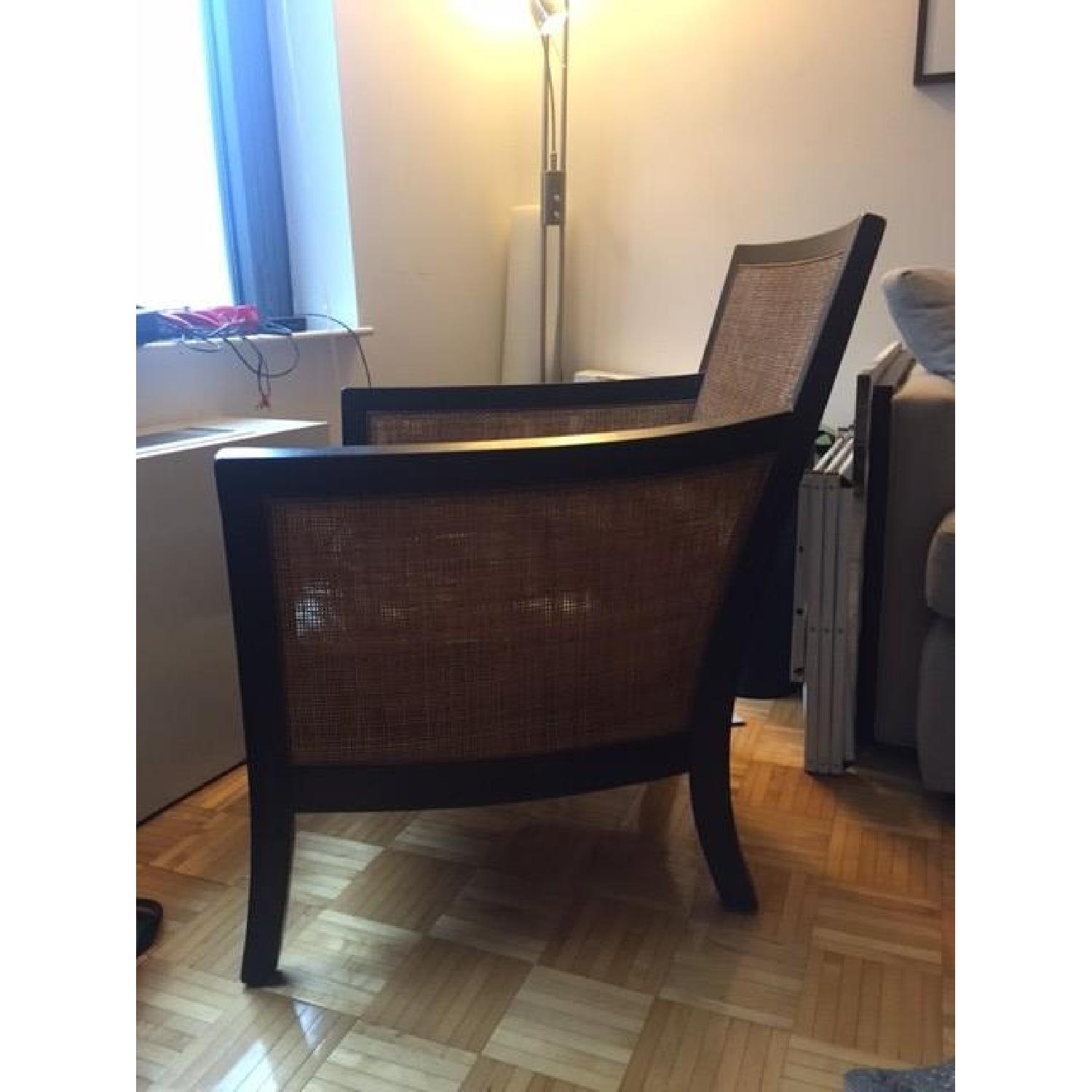 Crate & Barrel Blake Wicker & Leather Chair - image-3