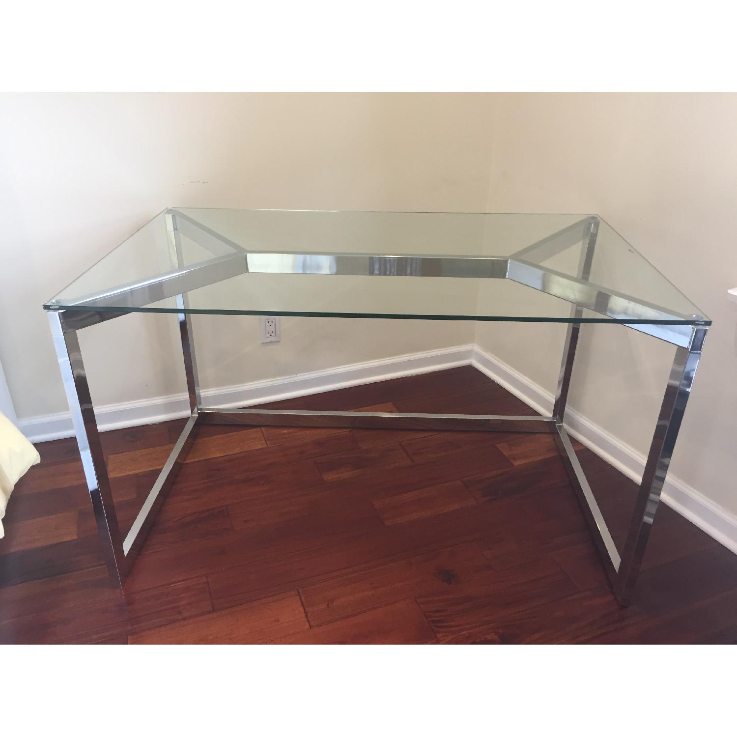 CB2 Tesso Chrome Desk/Study Table AptDeco