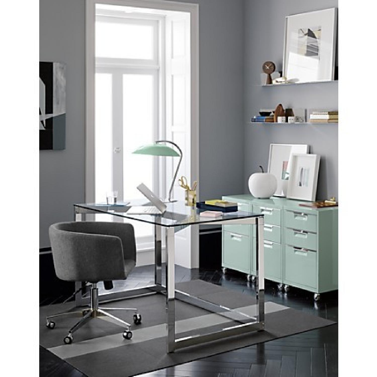 CB2 Tesso Chrome Desk/Study Table AptDeco