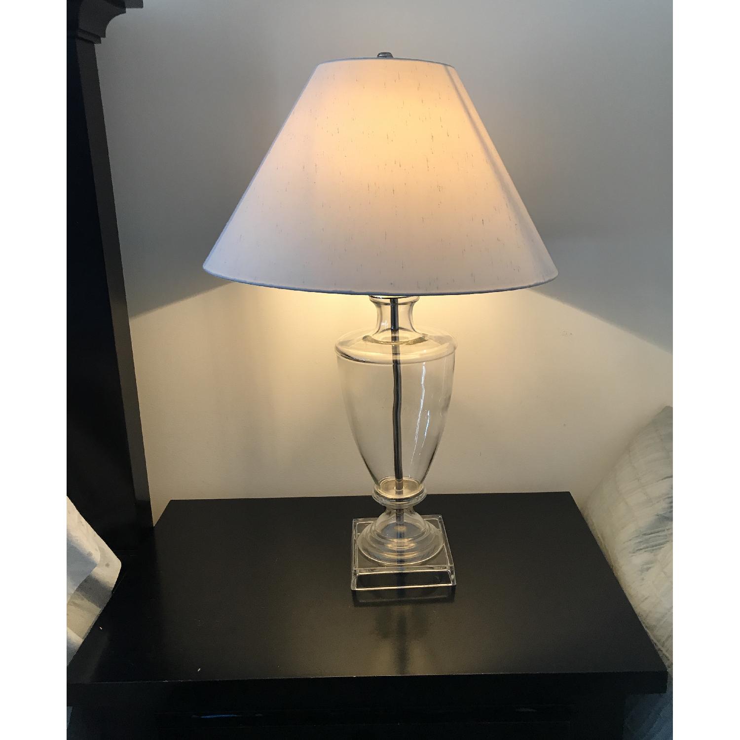 Restoration Hardware Table Lamps w/ Slope Linen Shades - image-1