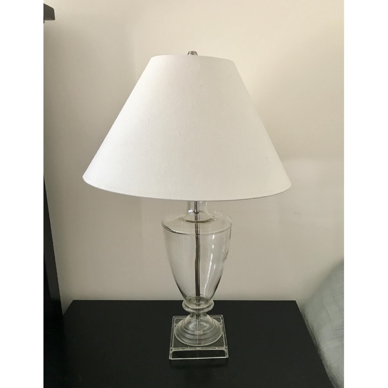 Restoration Hardware Table Lamps w/ Slope Linen Shades - image-2