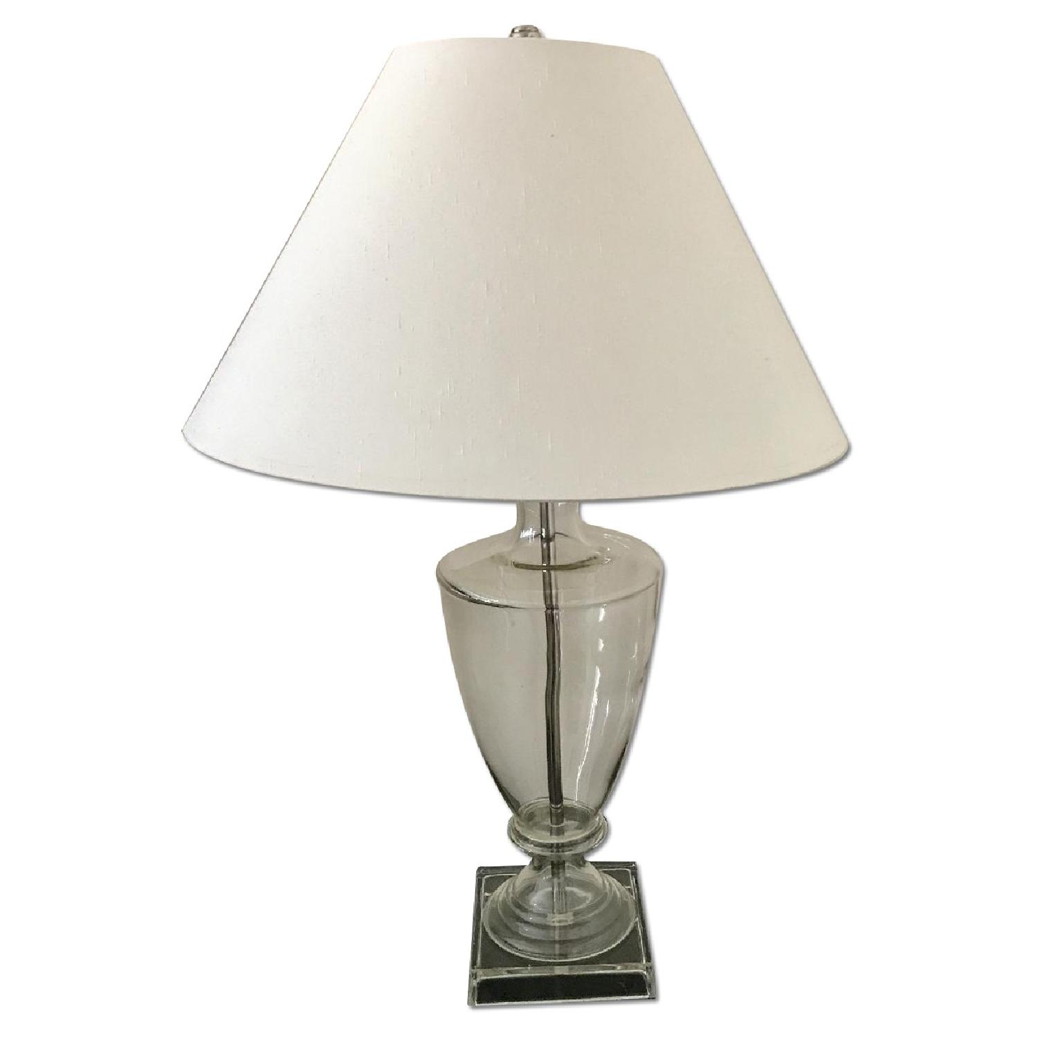 Restoration Hardware Table Lamps w/ Slope Linen Shades - image-3