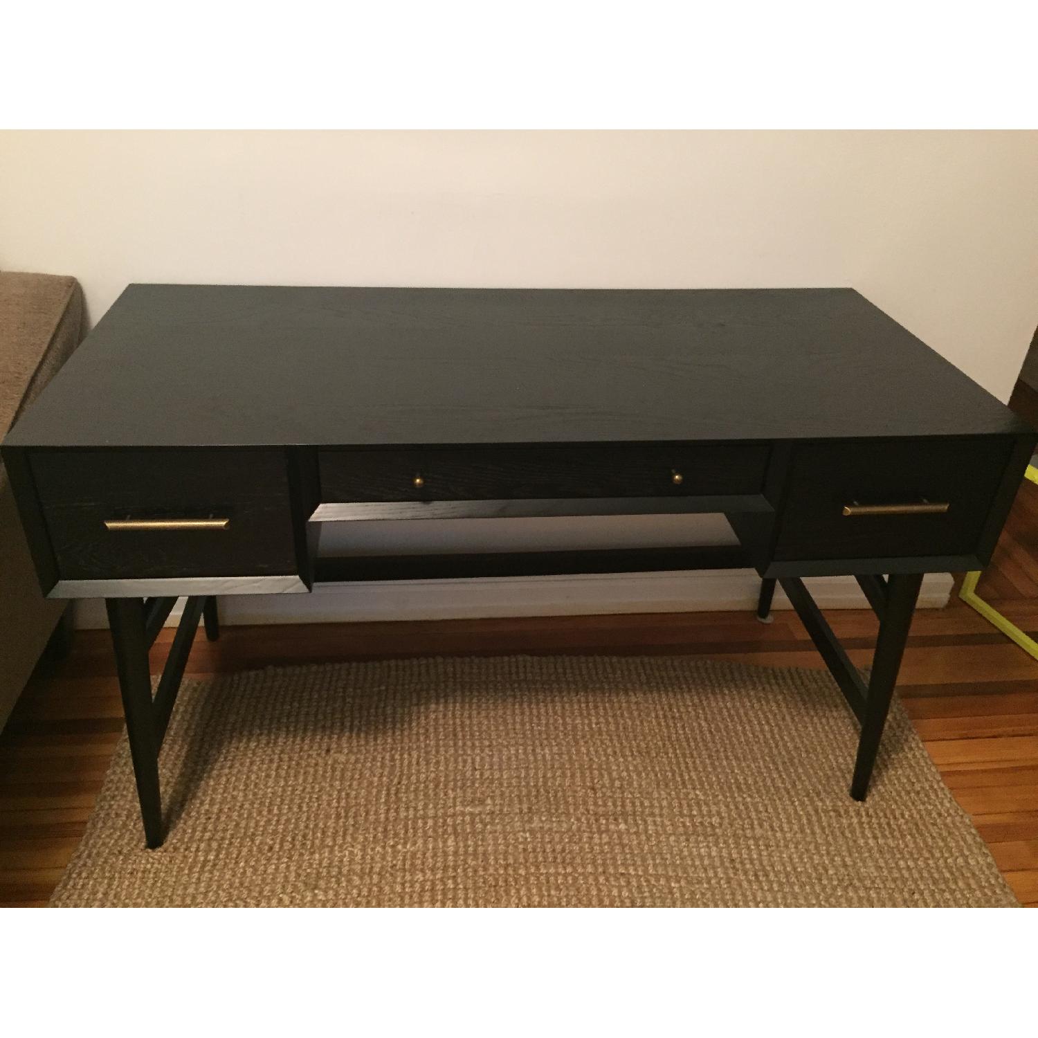 West Elm Mid-Century Desk in Black - image-1