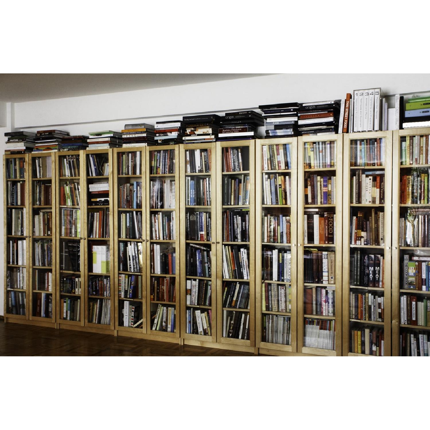 Ikea Billy Bookshelves w/ Glass Doors - image-1