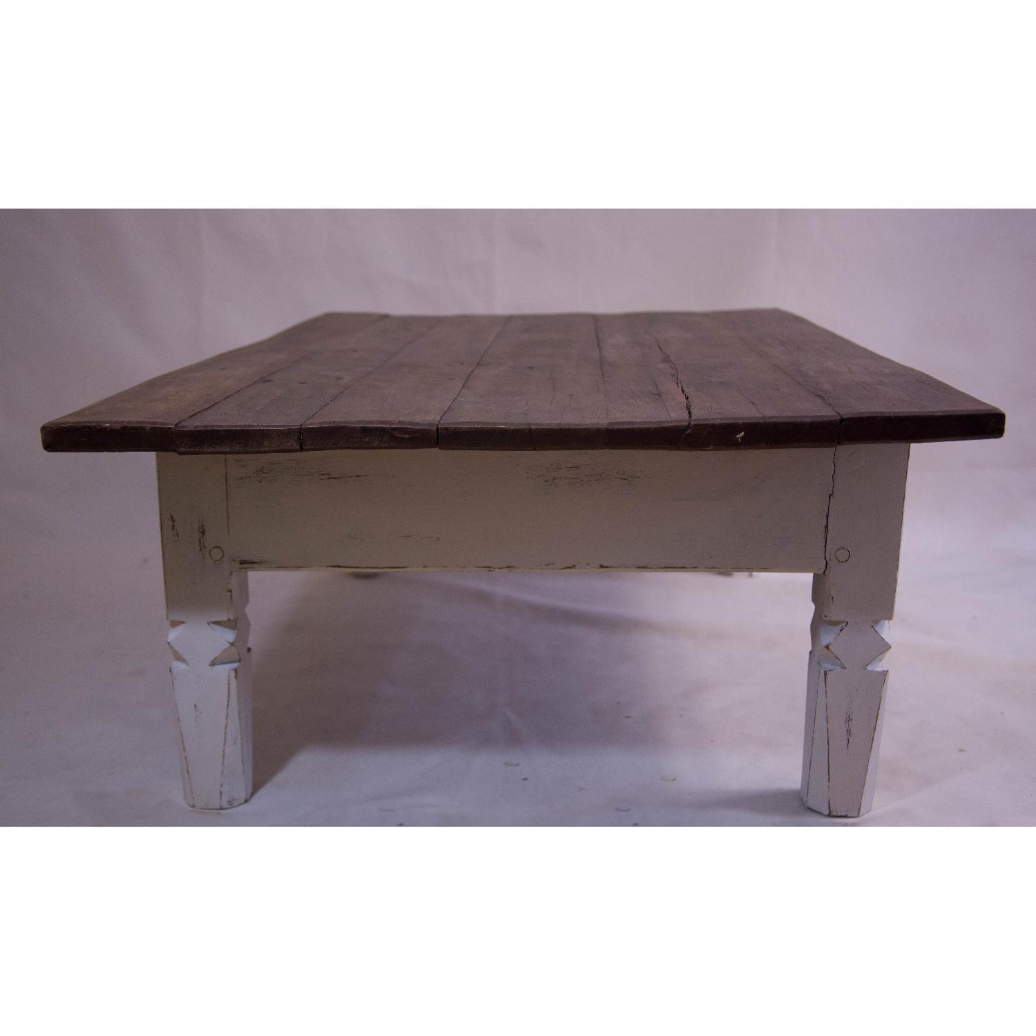Rustic Wood & White Coffee Table - image-2