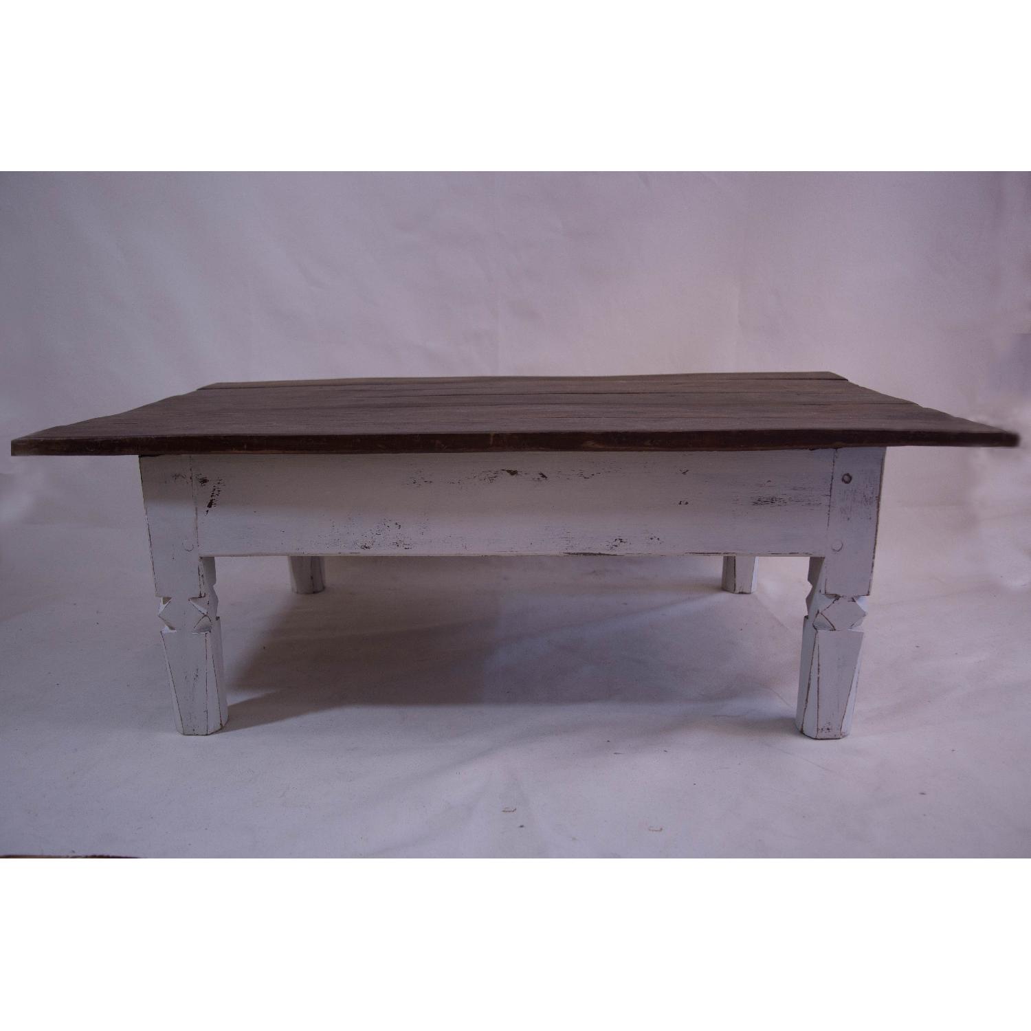 Rustic Wood & White Coffee Table - image-3